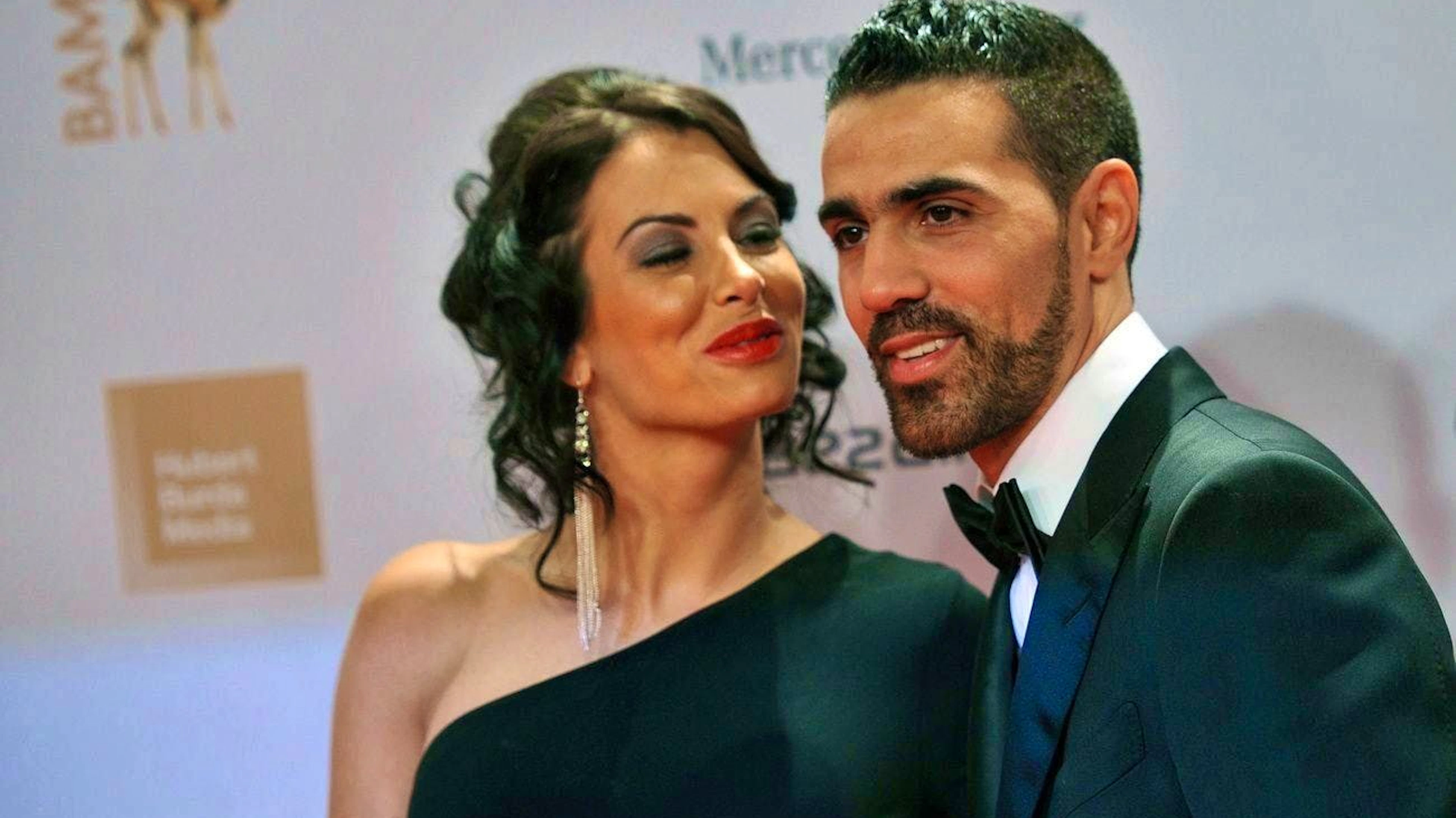Bushido with his wife Anna-Maria Ferchichi on the red carpet at the Bambi awards ceremony in Berlin in 2011.