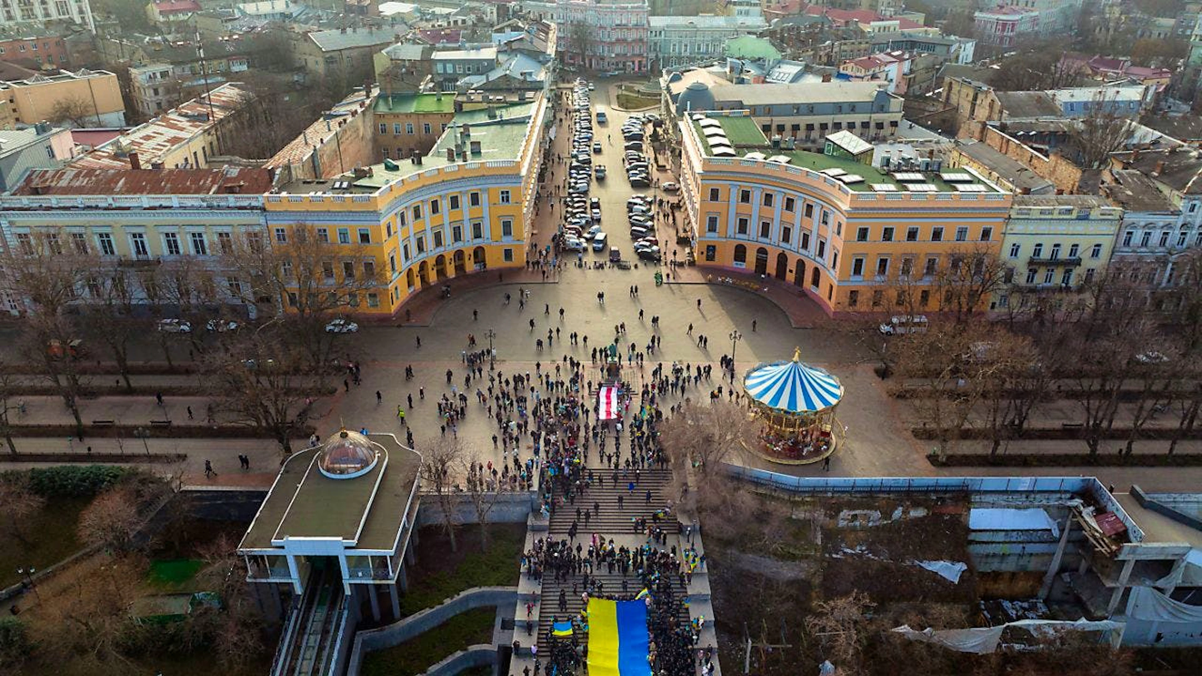 L'Unesco a dénoncé des frappes russes sur le patrimoine mondial d'Odessa. Ici, une photo de la ville datant du 16 février 2022, une semaine avant l'invasion de l'Ukraine. (archives)