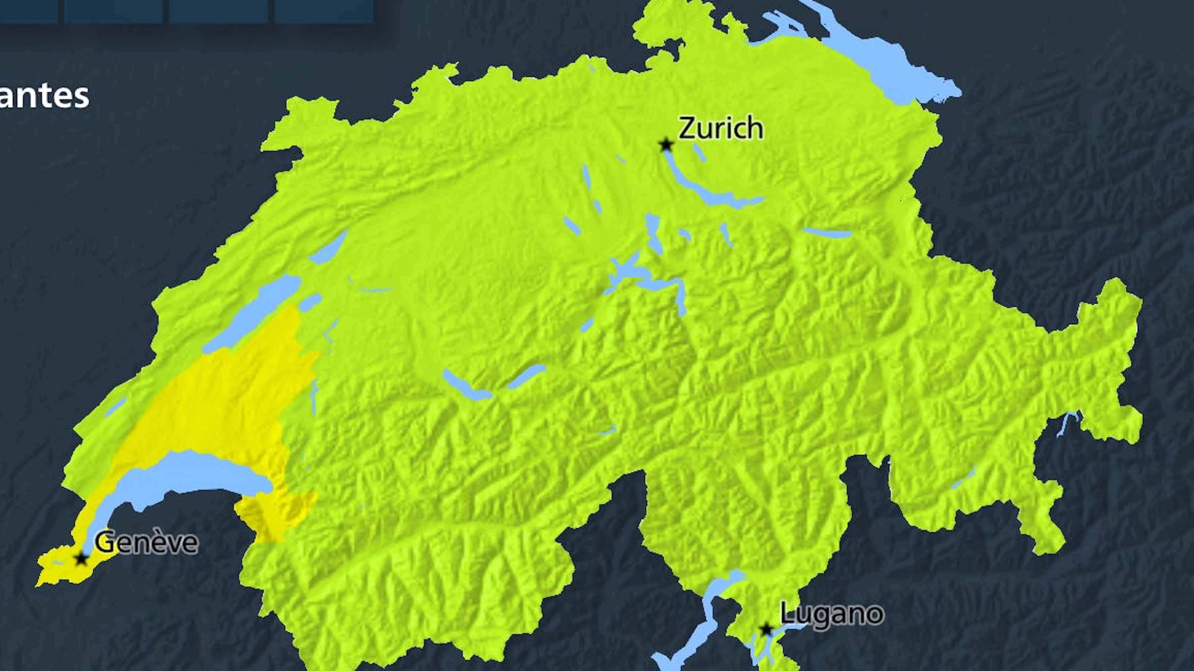 La carte des dangers de MétéoSuisse est au vert ce matin.