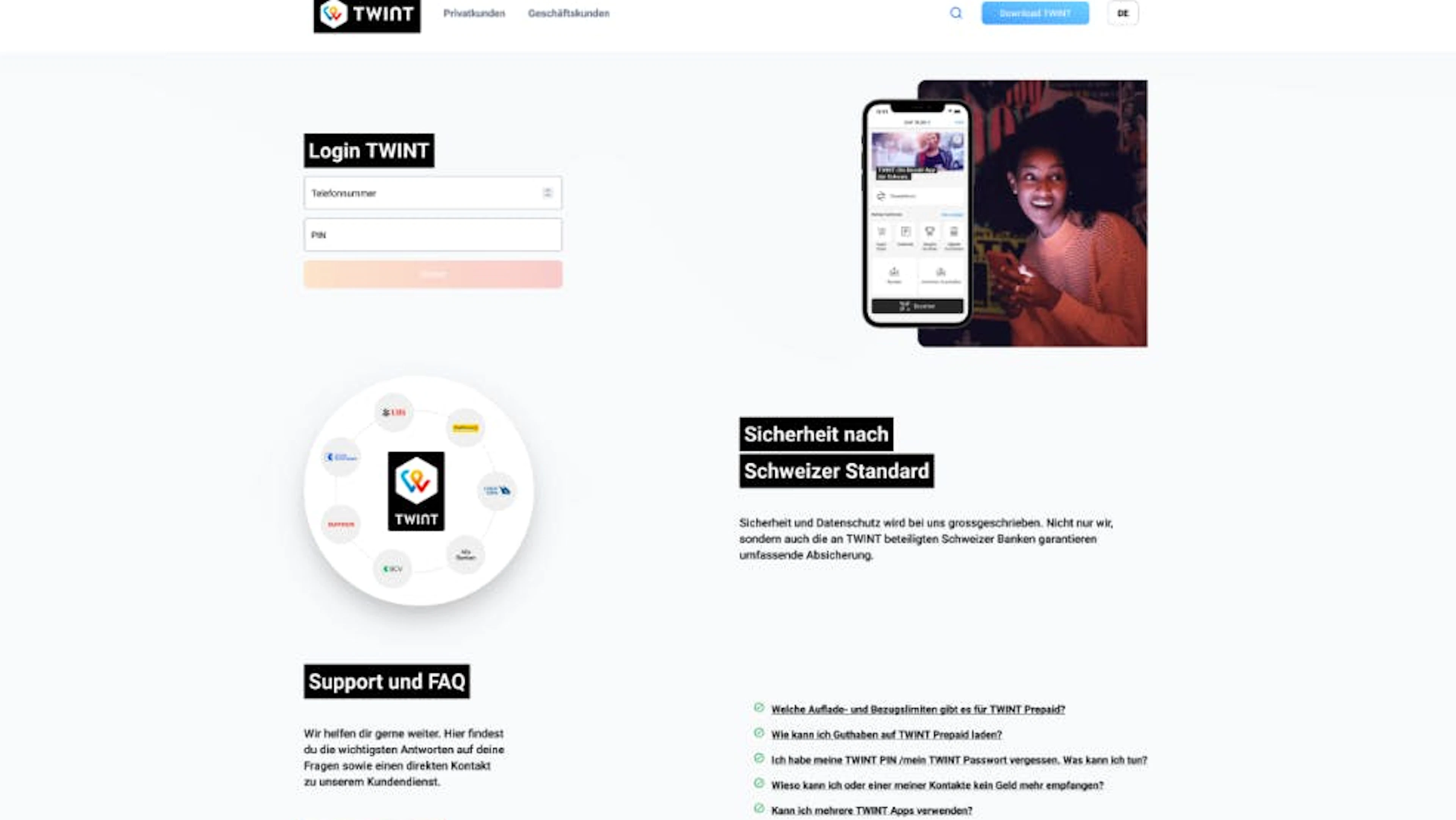 Les victimes reçoivent un lien menant à ce site web imitant Twint.