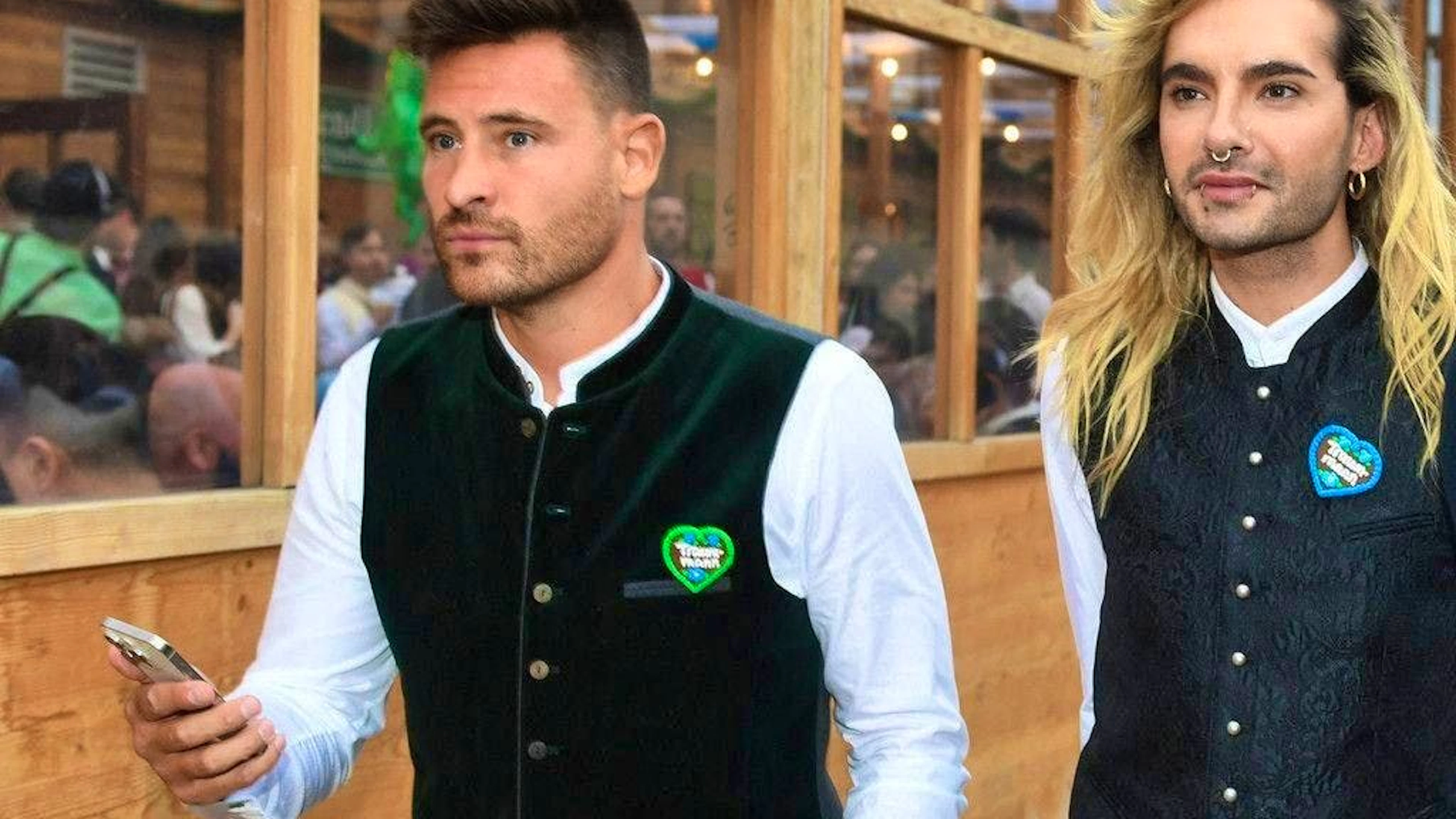 Bill Kaulitz together with Marc Eggers at the Oktoberfest in Munich.