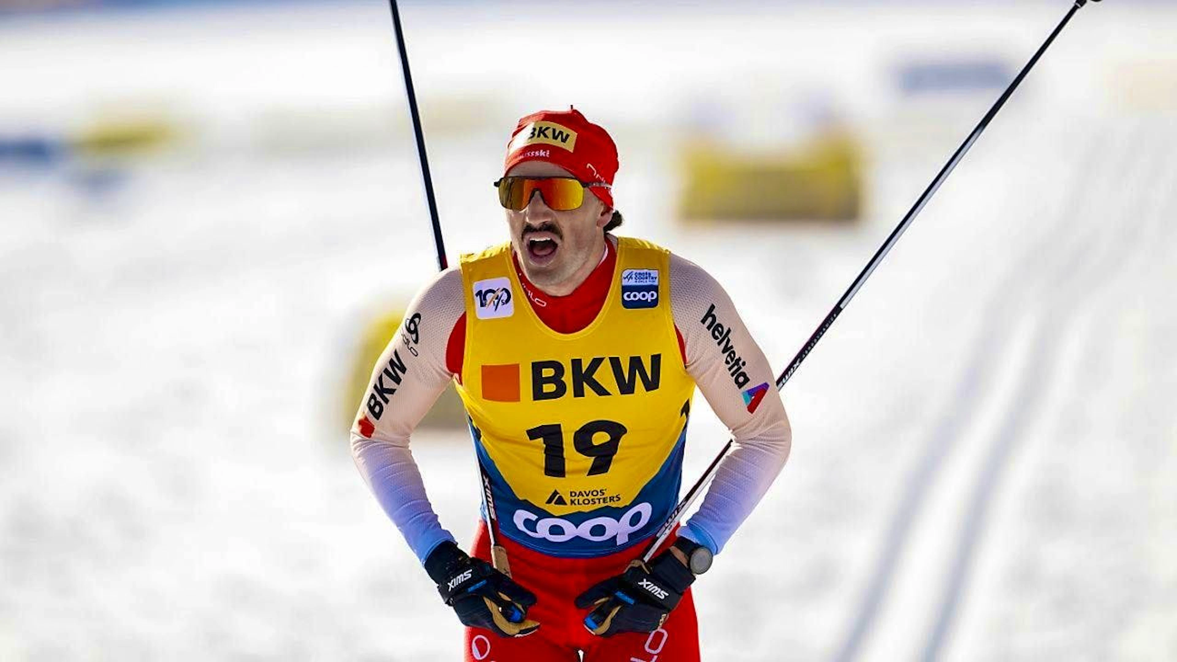 Jonas Baumann is the best Swiss skier in the 20 km classic race at the World Cup in Davos.