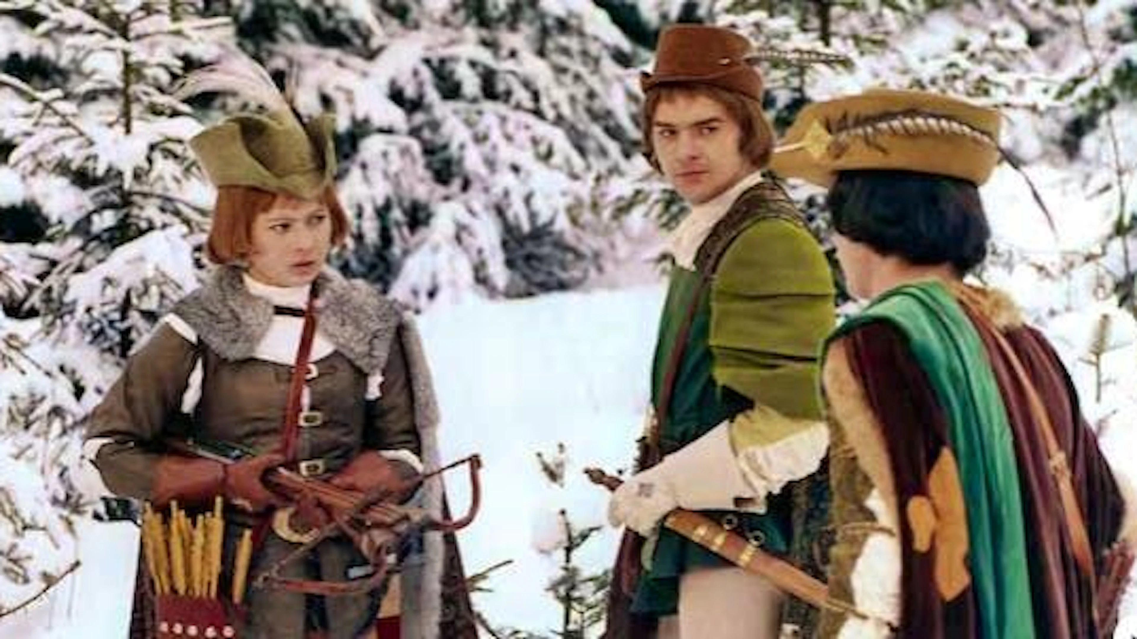 A scene that the propaganda department liked: Cinderella as a cleverly cheeky huntress in the forest.