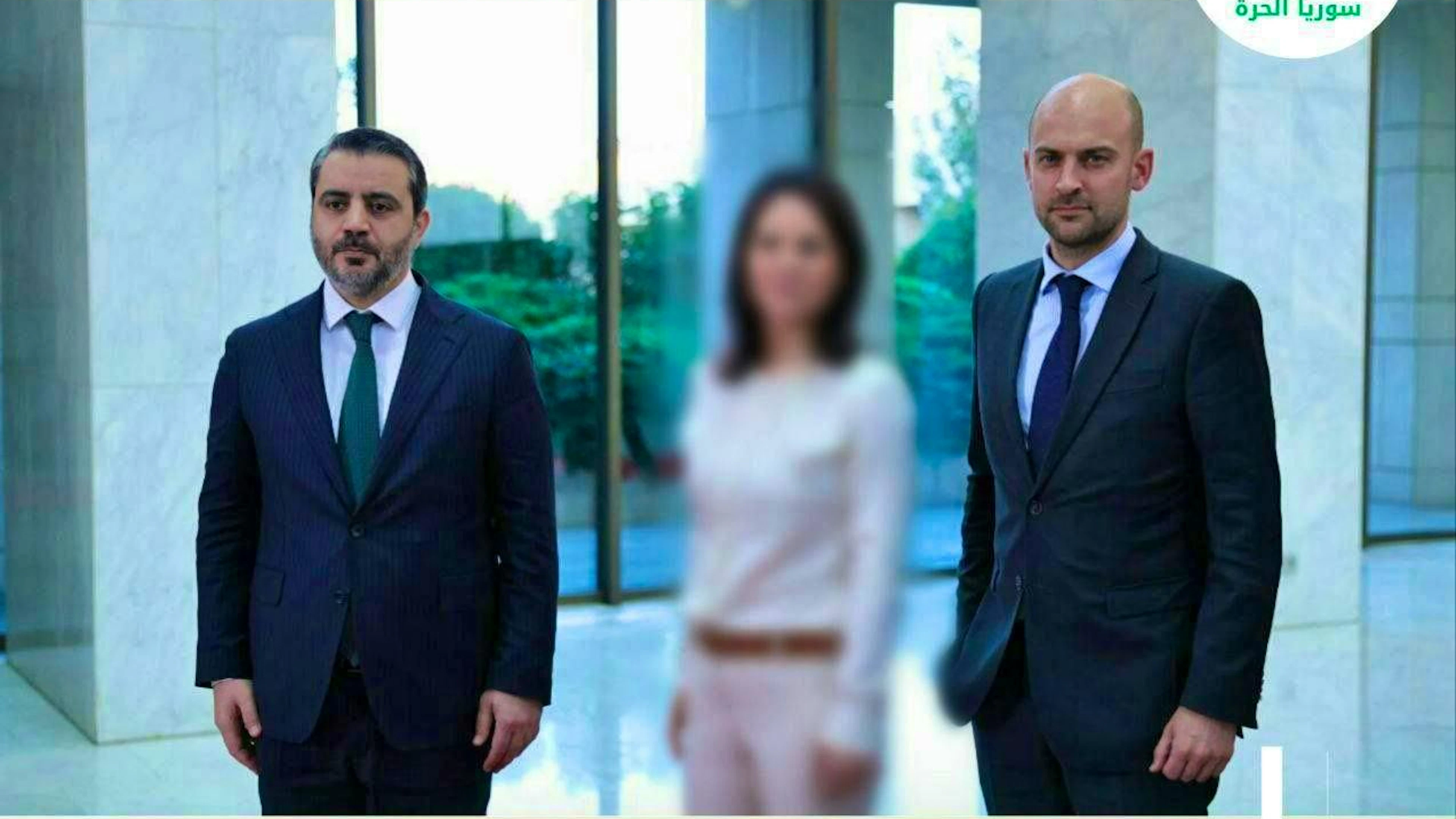 The Green politician's face has been made unrecognizable in photos of the visit of German Foreign Minister Annalena Baerbock and her French colleague Jean-Noël Barrot to Damascus.