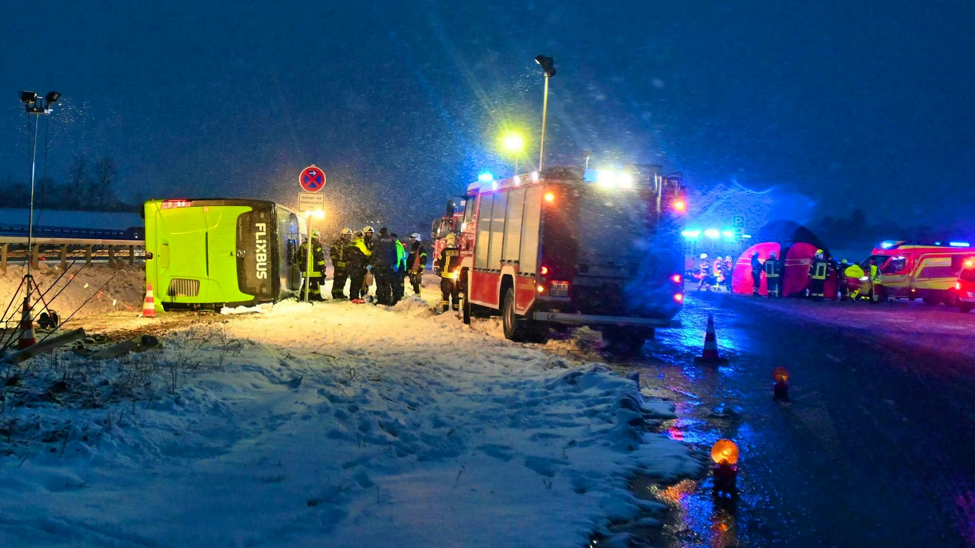 Two people died and several others were injured in a serious bus accident on the A11.