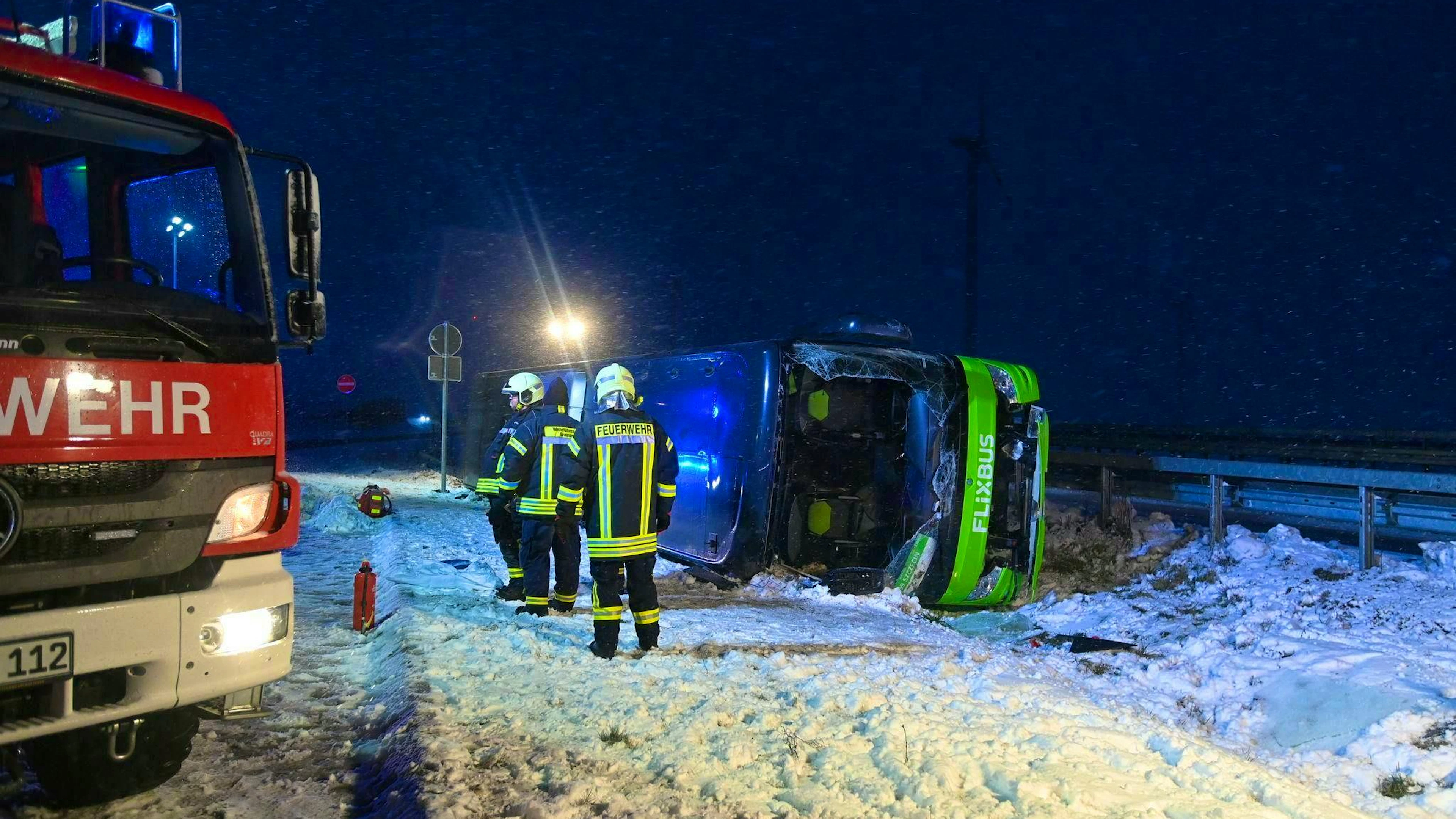 Winter road conditions prevailed at the time of the accident.