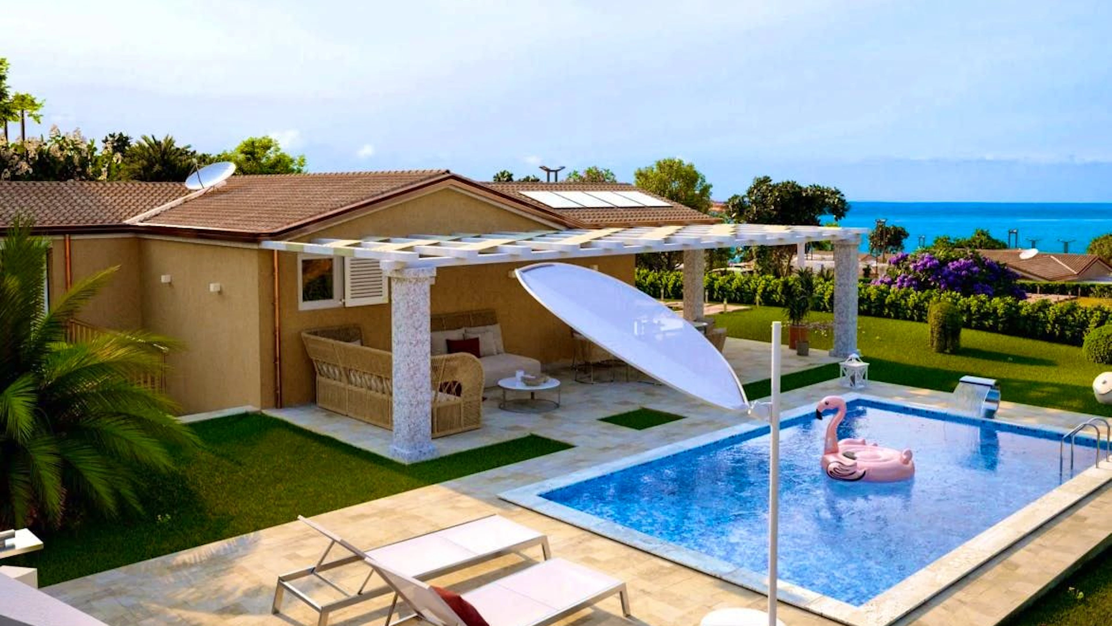 The Arras Group is still advertising the project on its website. The picture shows the visualization of one of the houses in the vacation development.