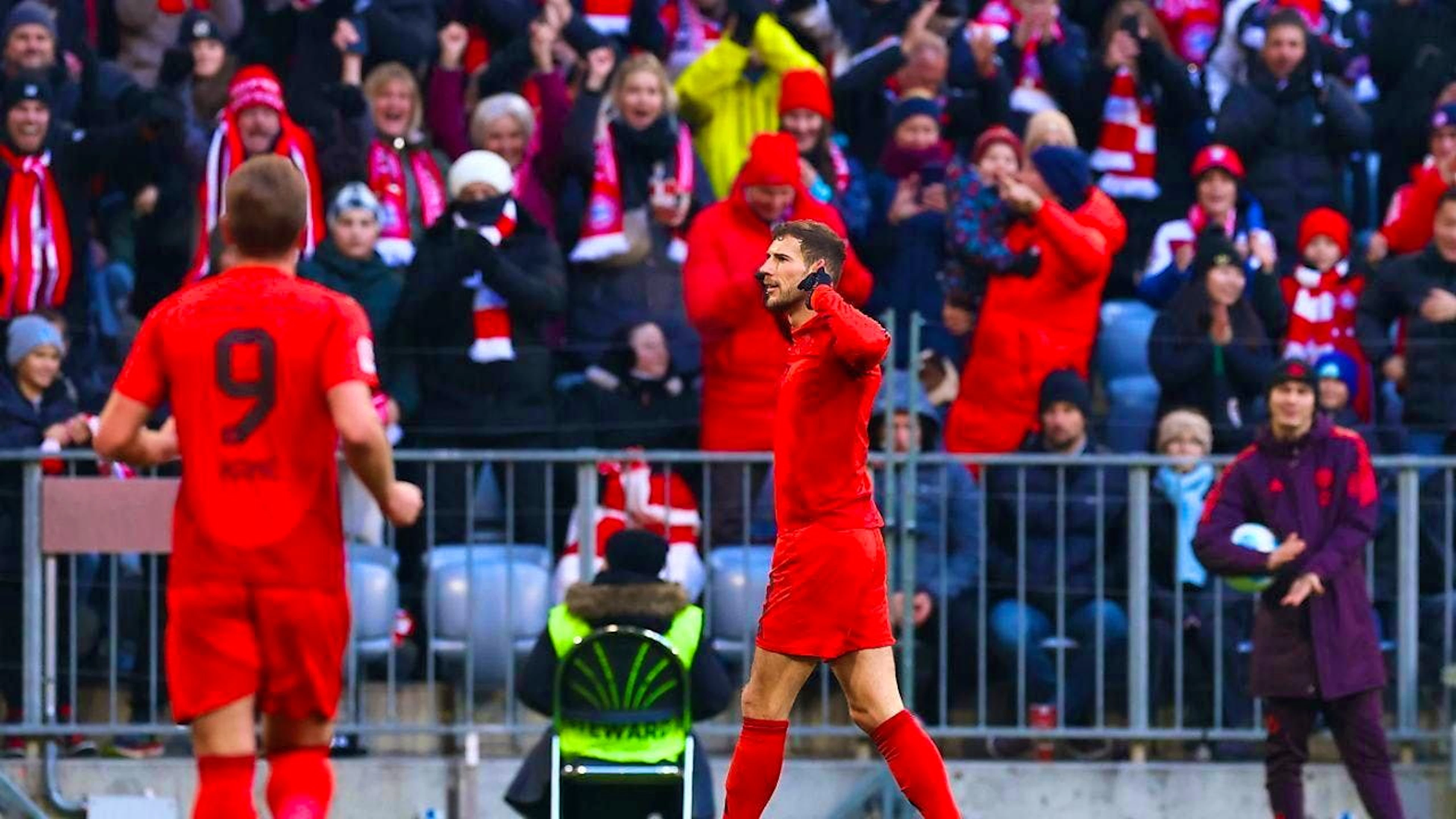 The often criticized Leon Goretzka celebrates the 1:0
