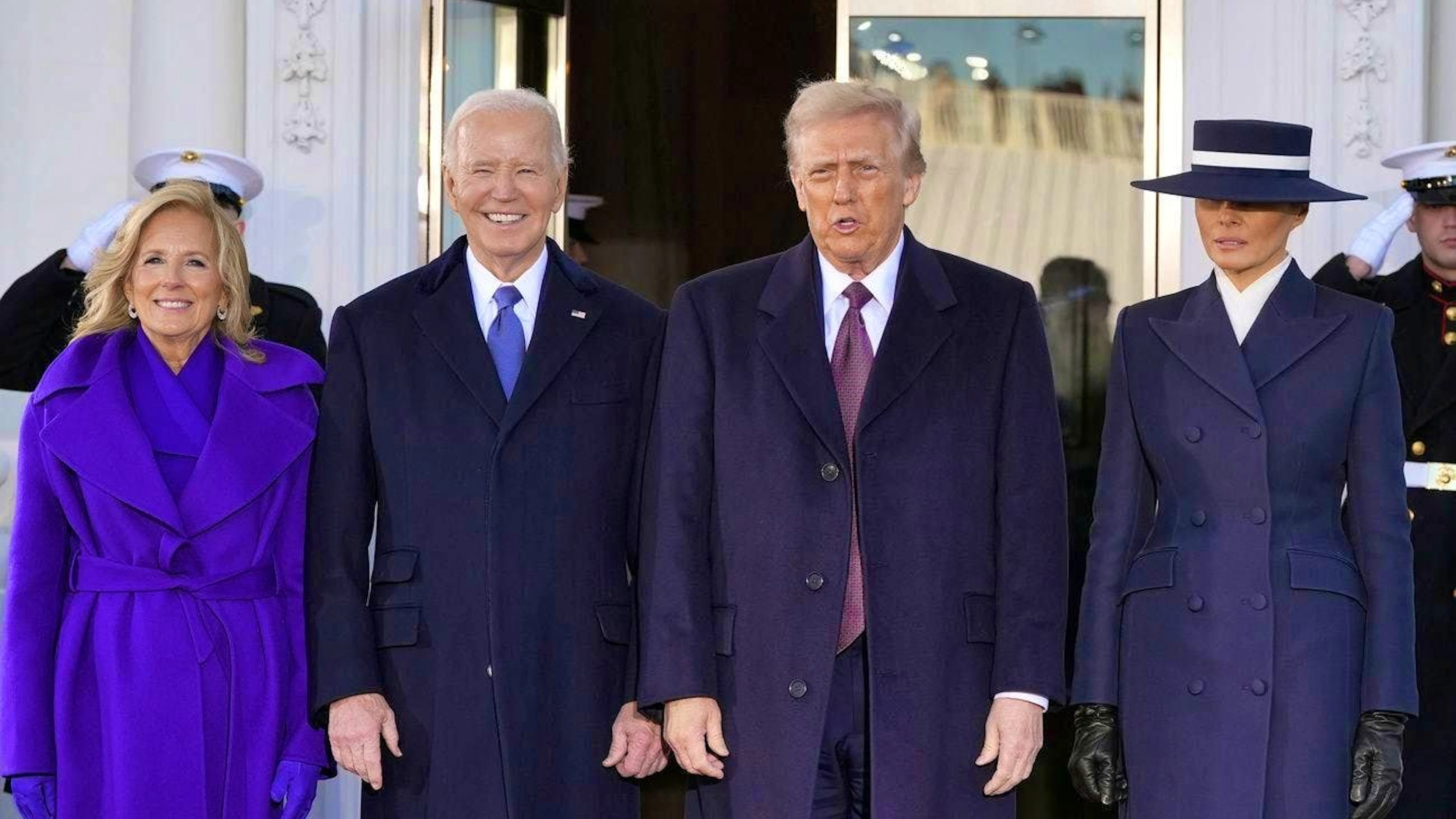 From left: Jill and Joe Biden, Donald and Melania Trump.
