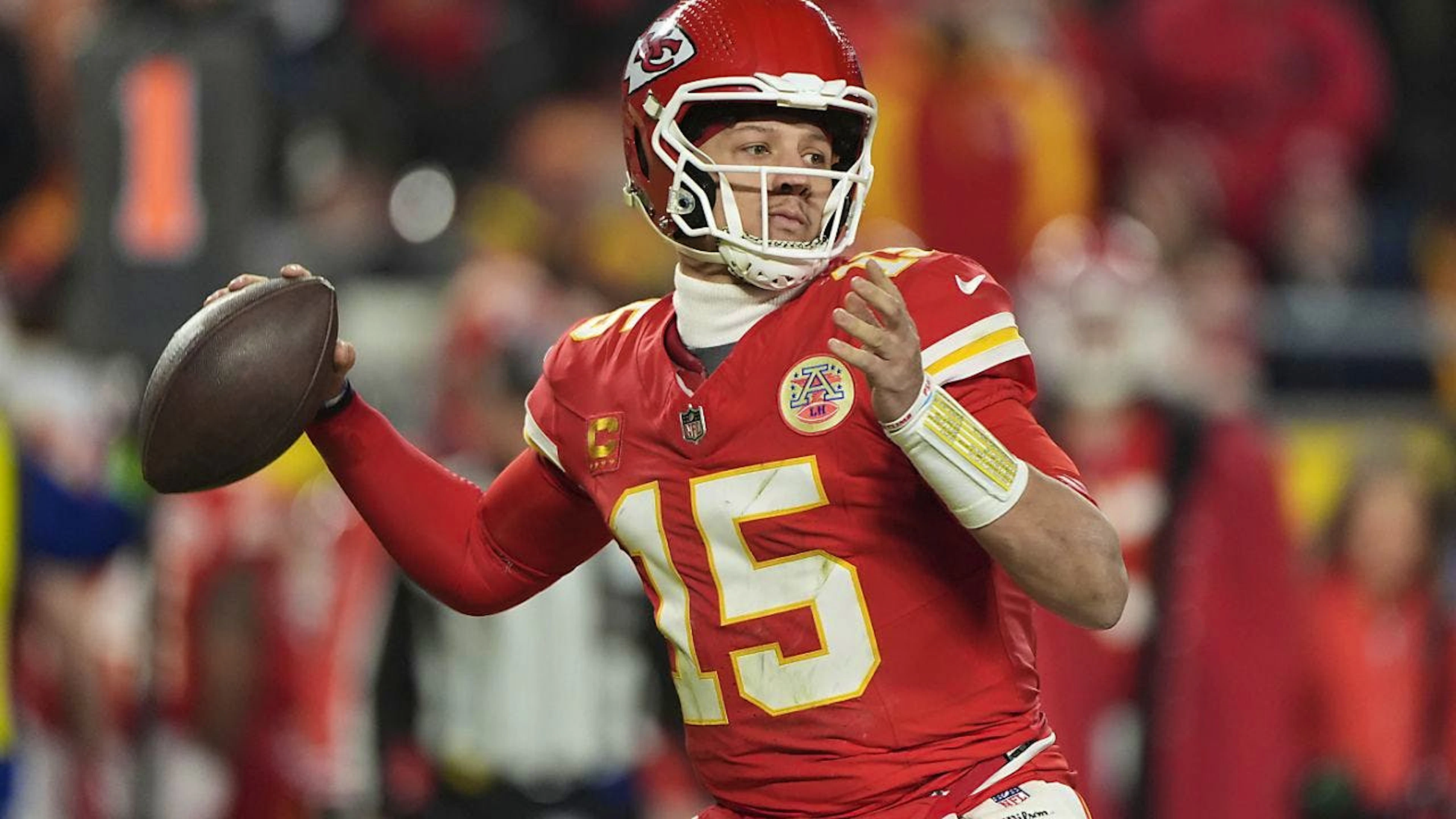 Quarterback Patrick Mahomes könnte mit den Kansas City Chiefs den dritten Super Bowl in Folge gewinnen