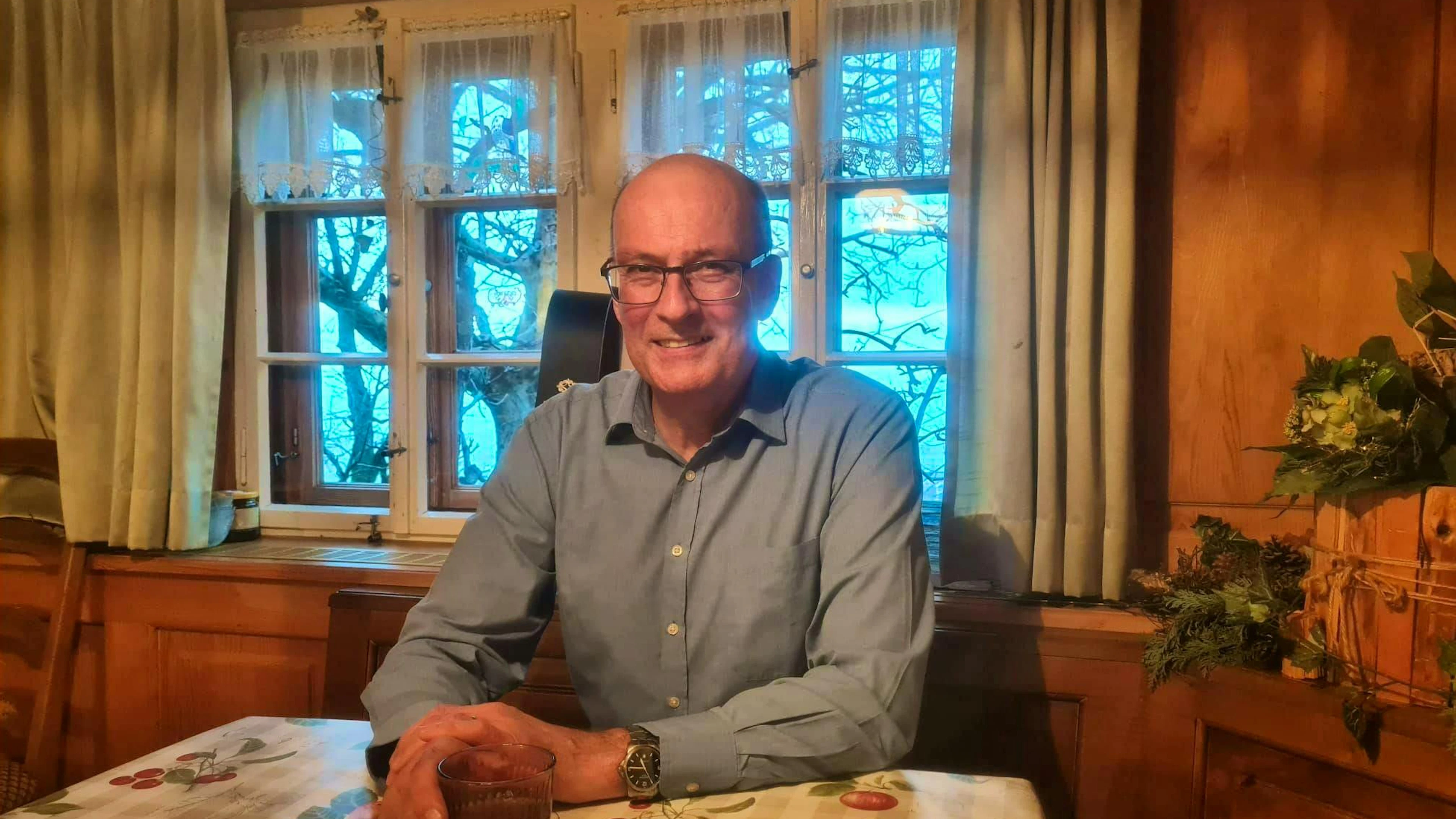 Federal Council candidate Markus Ritter in his farmhouse parlor in Altstätten SG.
