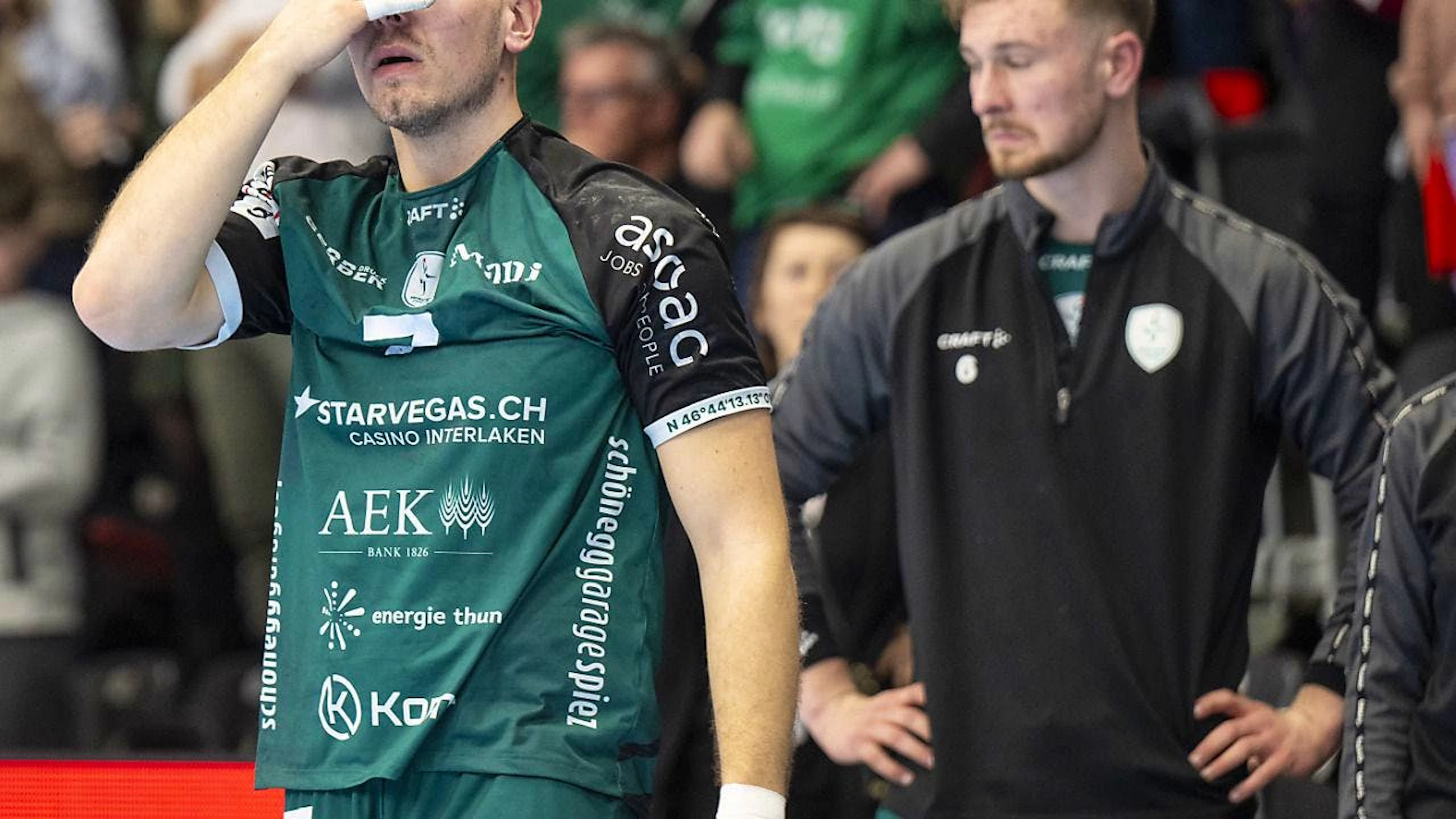 Bei Thun war die Enttäuschung am Ende gross - kurz vor Schluss führte Wacker mit 32:31 (erst zum zweiten Mal im Spiel)