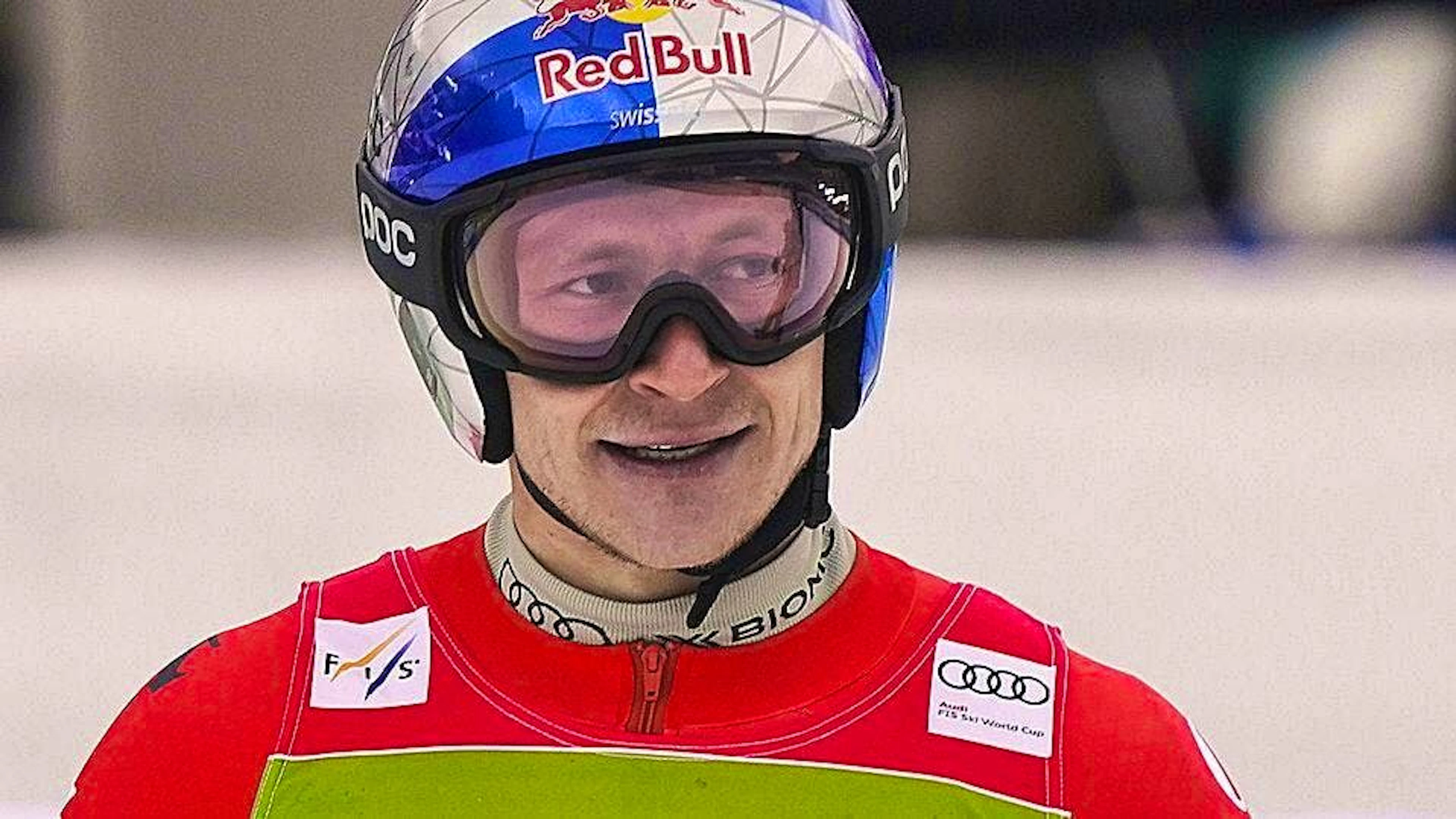 Marco Odermatt takes the 84th World Cup podium of his career in Kranjska Gora. That is a Swiss record.