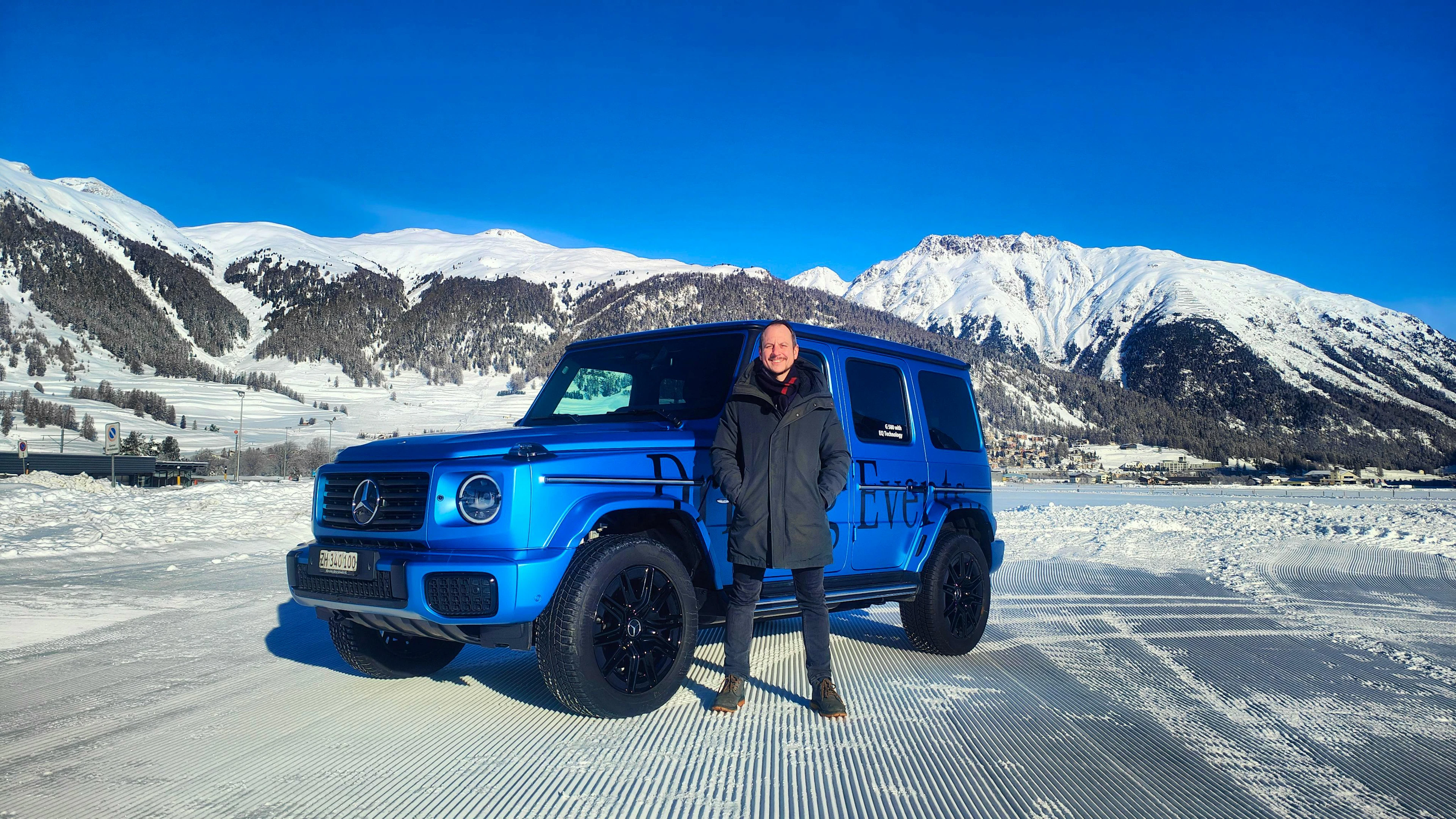 GO! Chefredaktor testet die elektrische G-Klasse im Schnee.