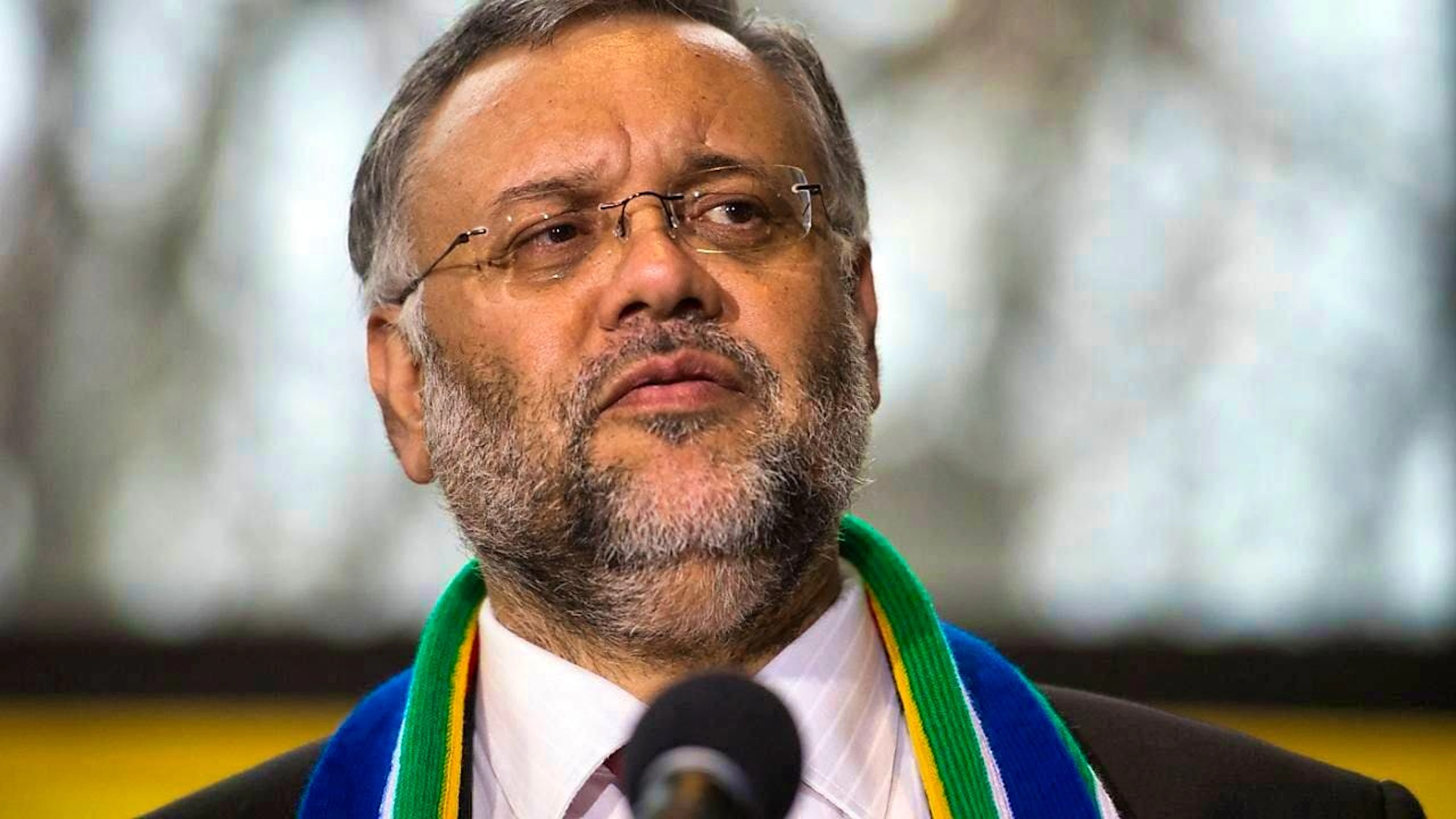 ARCHIVE - Ebrahim Rasool, South Africa's ambassador to the US, speaks at the South African embassy in Washington. Photo: Cliff Owen/AP/dpa