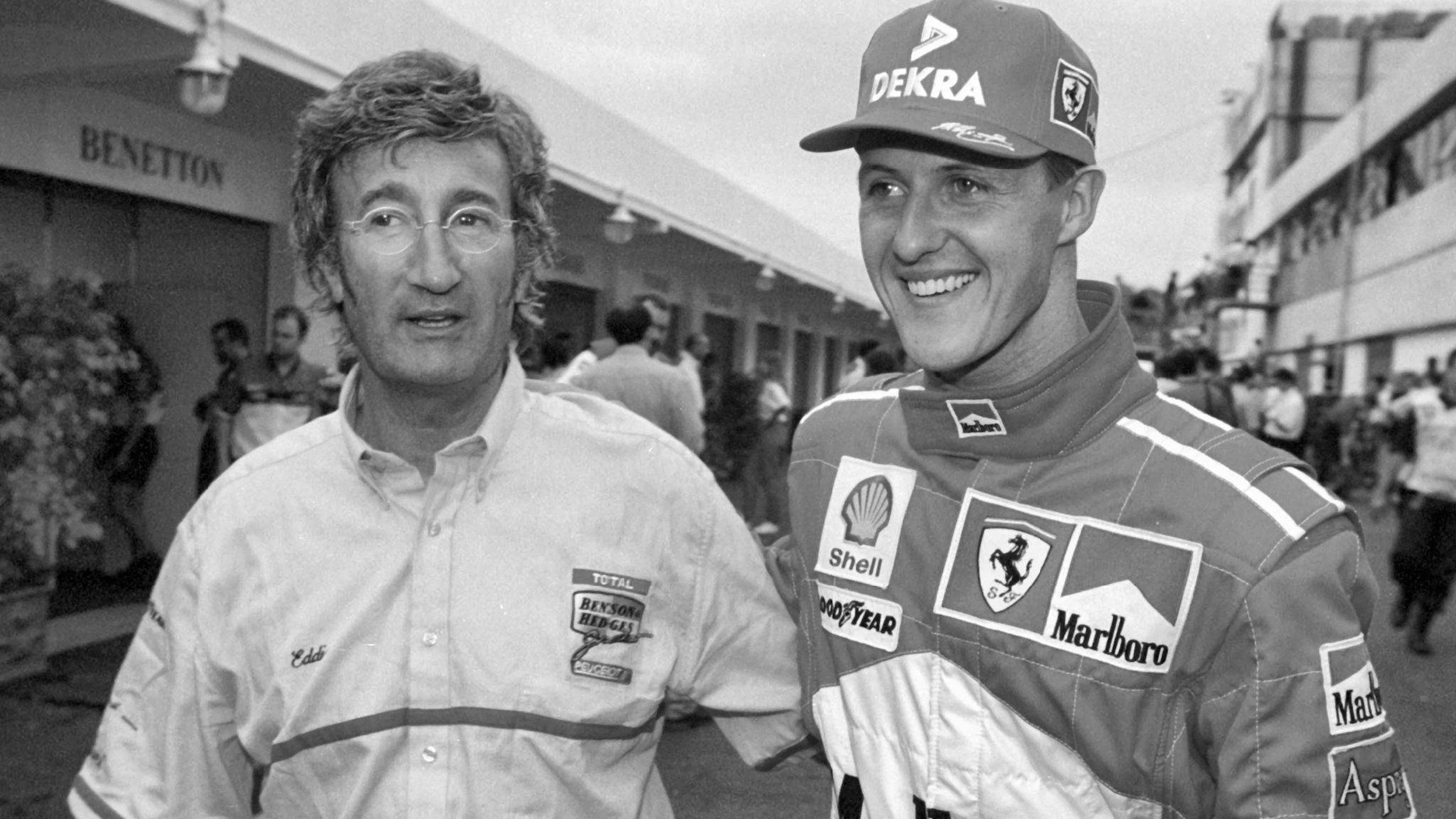 Eddie Jordan (l) and Michael Schumacher knew each other well from Formula 1.