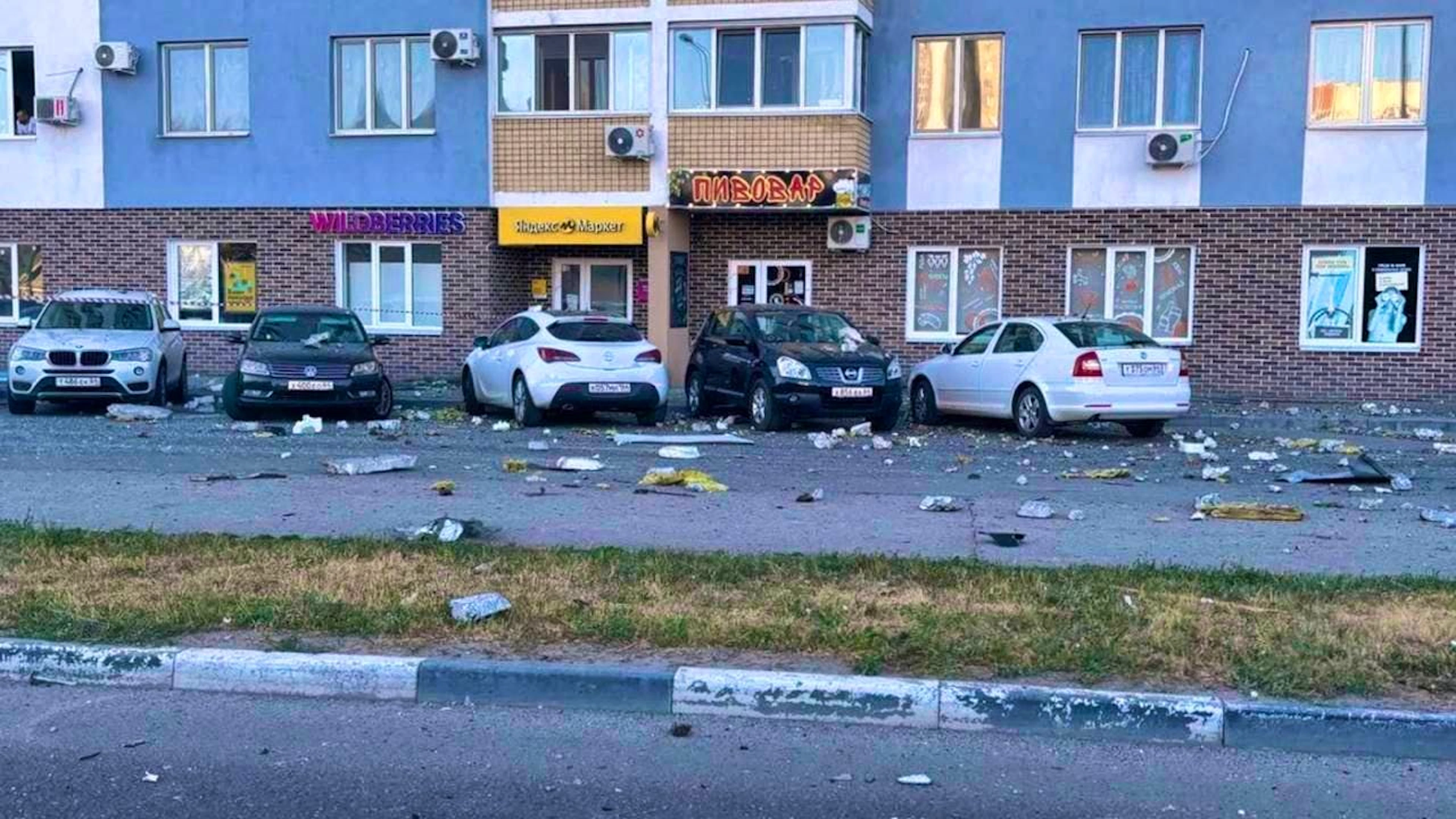 HANDOUT - This photo posted by Saratov region governor Roman Busargin on his official Telegram channel on August 26, 2024 shows a damaged building after a drone attack on the town of Engels in the Saratov region. Photo: Uncredited/Saratov region governor Roman Busargin official Telegram channel/AP/dpa