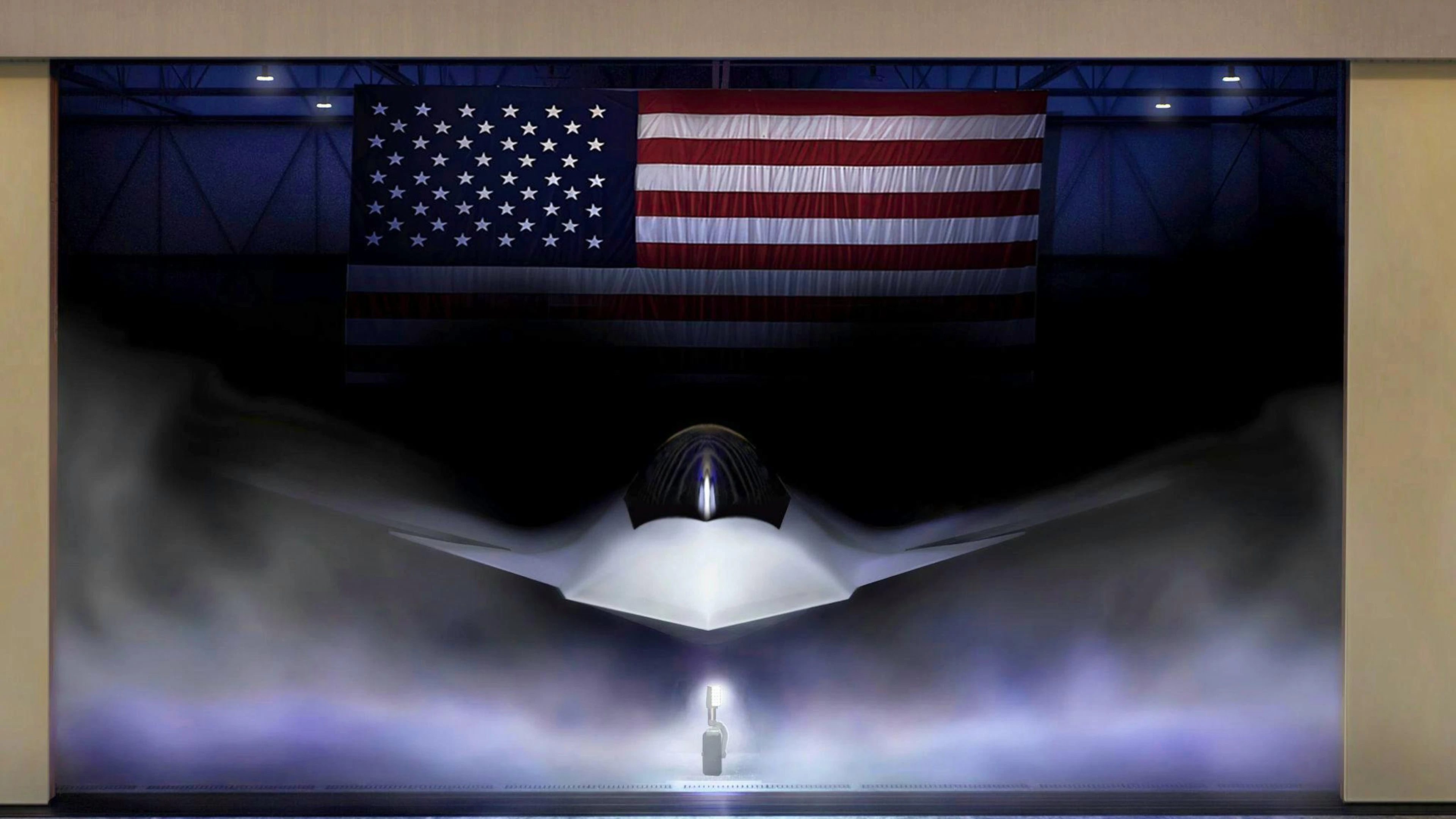 Diese von der US-Luftwaffe zur Verfügung gestellte grafische Darstellung zeigt die Next Generation Air Dominance (NGAD)-Plattform, die F-47.