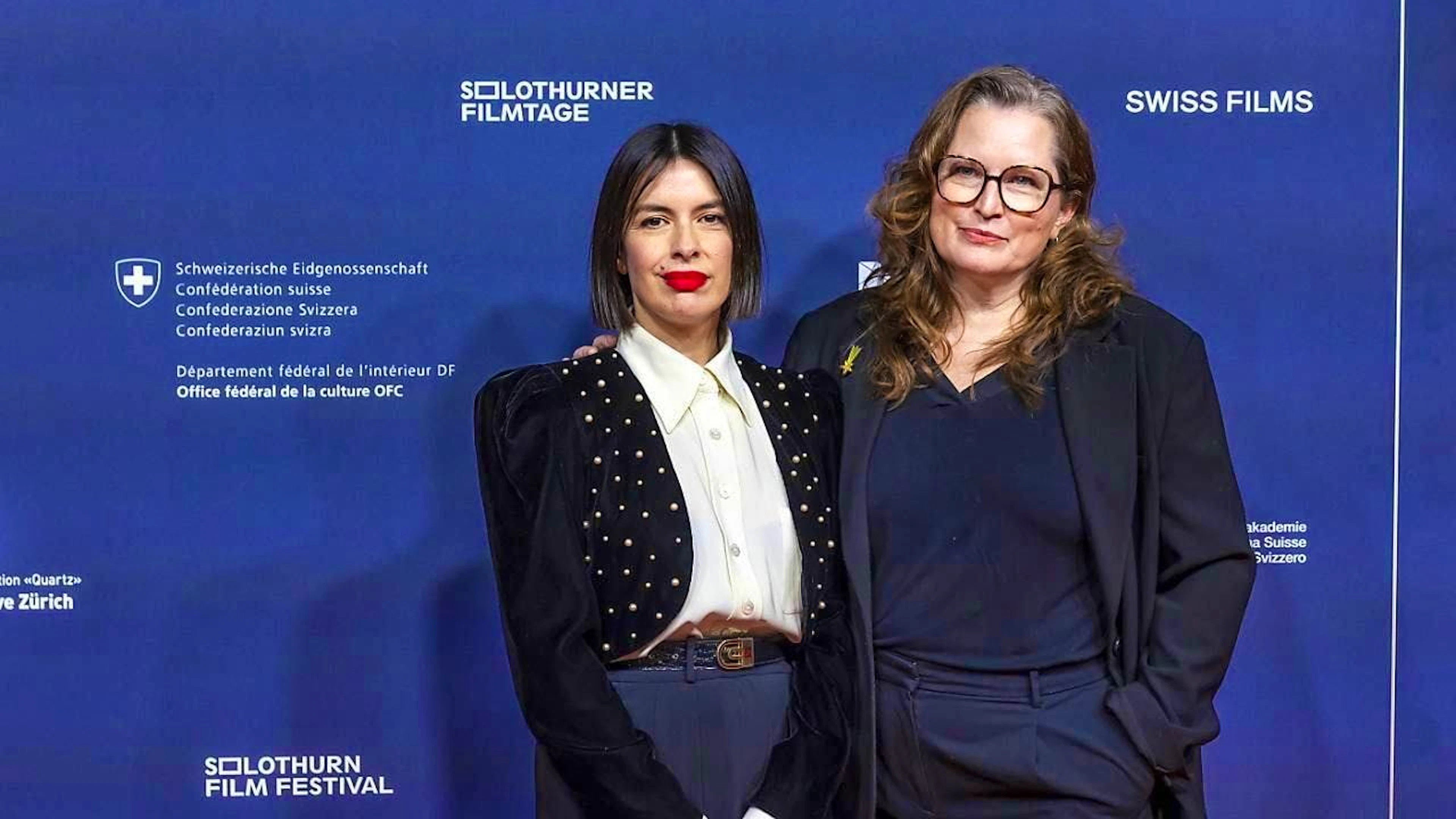 "Reinas" director Klaudia Reynicke (left) on Friday evening in Geneva with producer Britta Rindelaub.