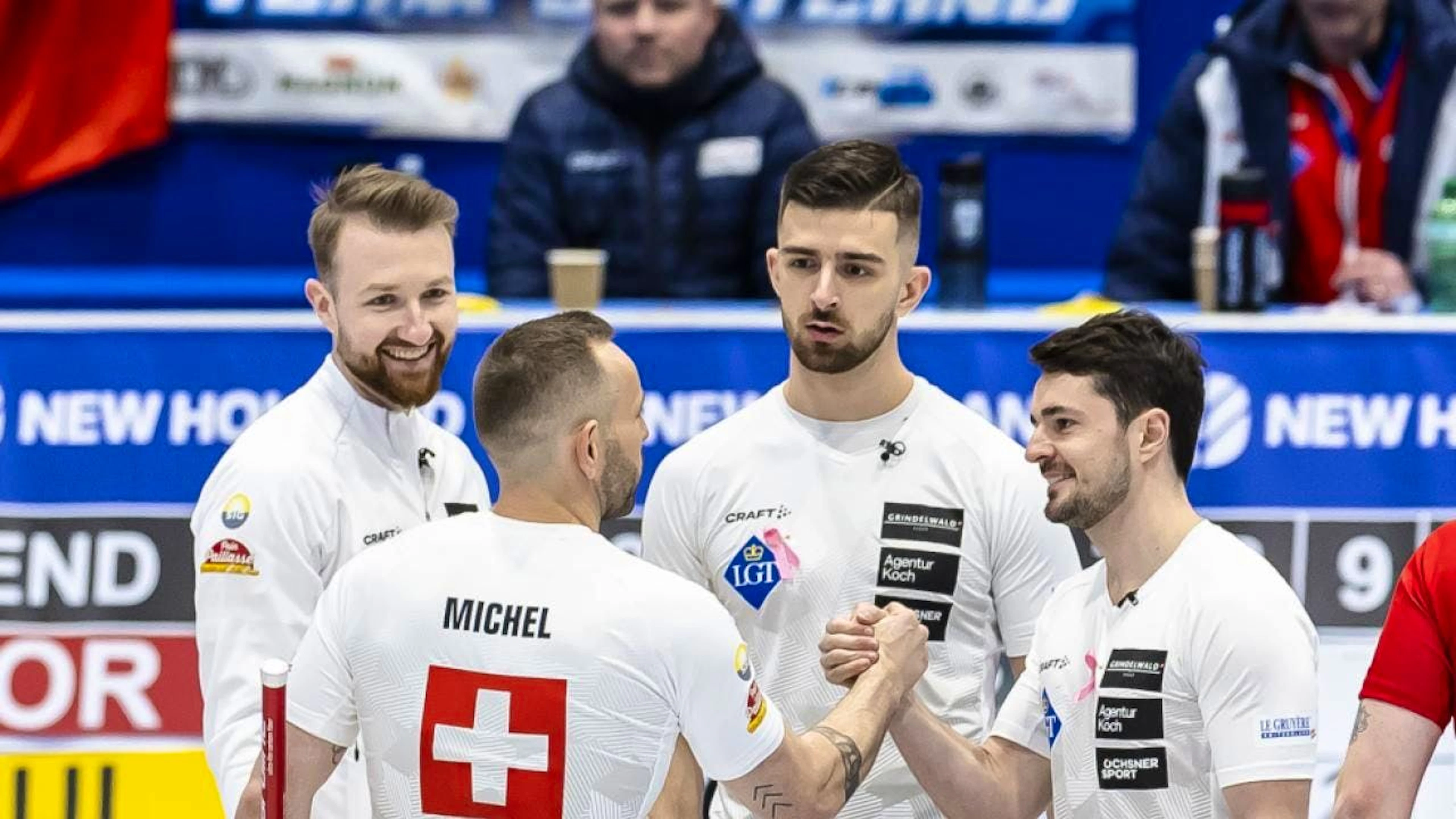 Das Schweizer Team um Skip Yannick Schwaller (ganz links) hofft auf viele Erfolgserlebnisse an der WM in Moose Jaw