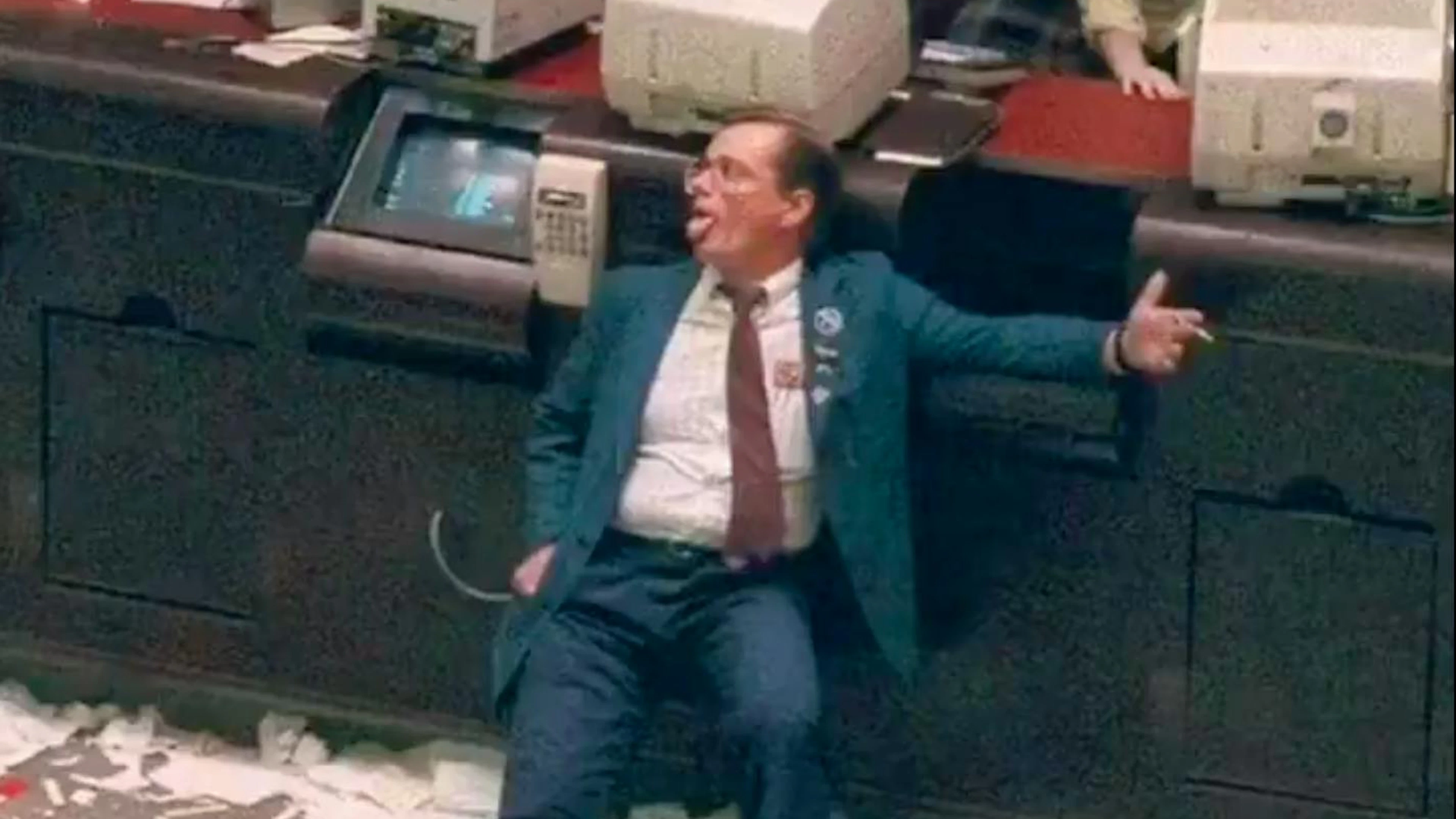 Auf dem Börsenparkett der New York Stock Exchange, am 19. Oktober 1987.