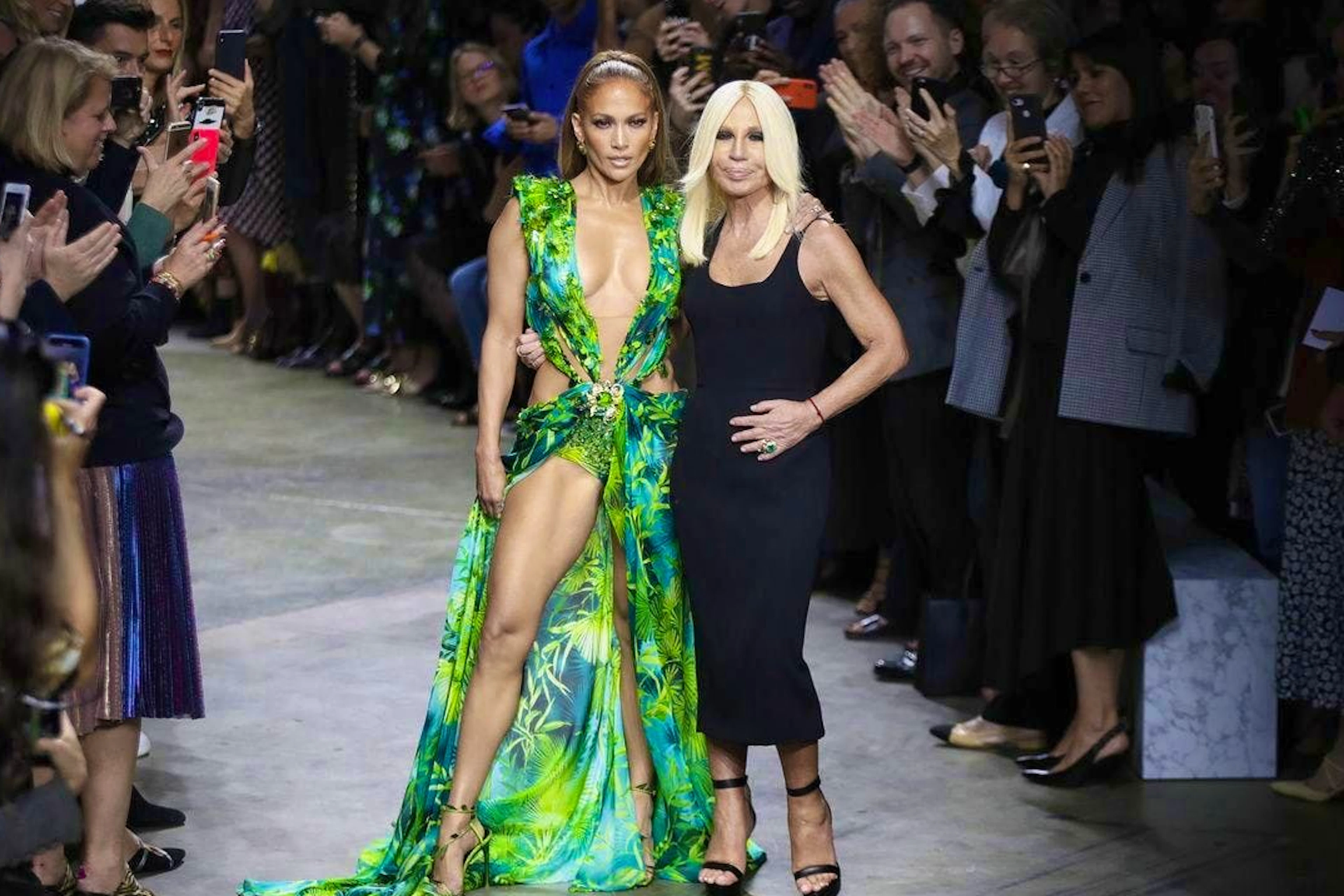 19 years later, the dress reappeared in a revised and even more daring version at Milan Fashion Week.