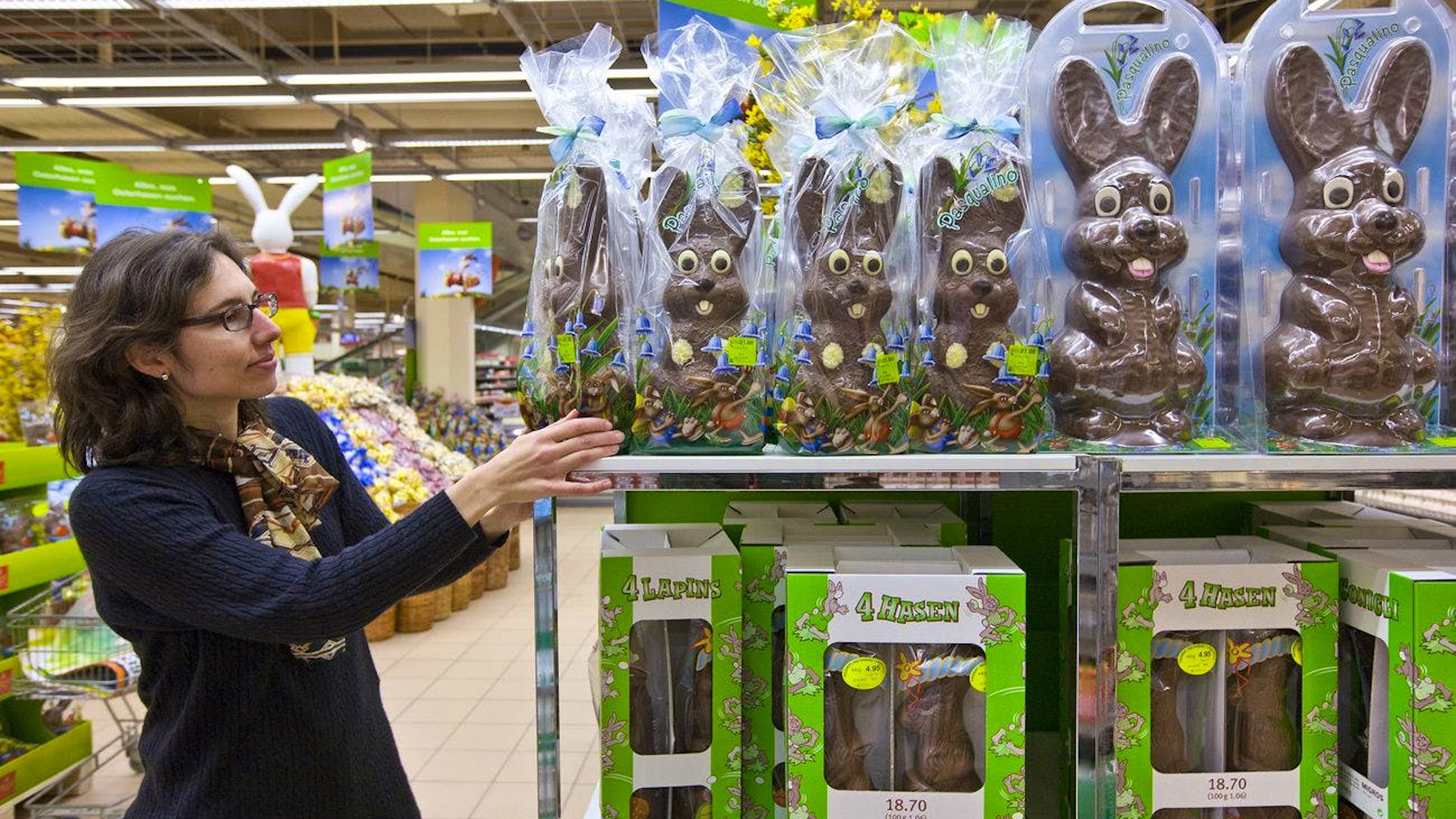 I coniglietti di cioccolato sono molto richiesti.