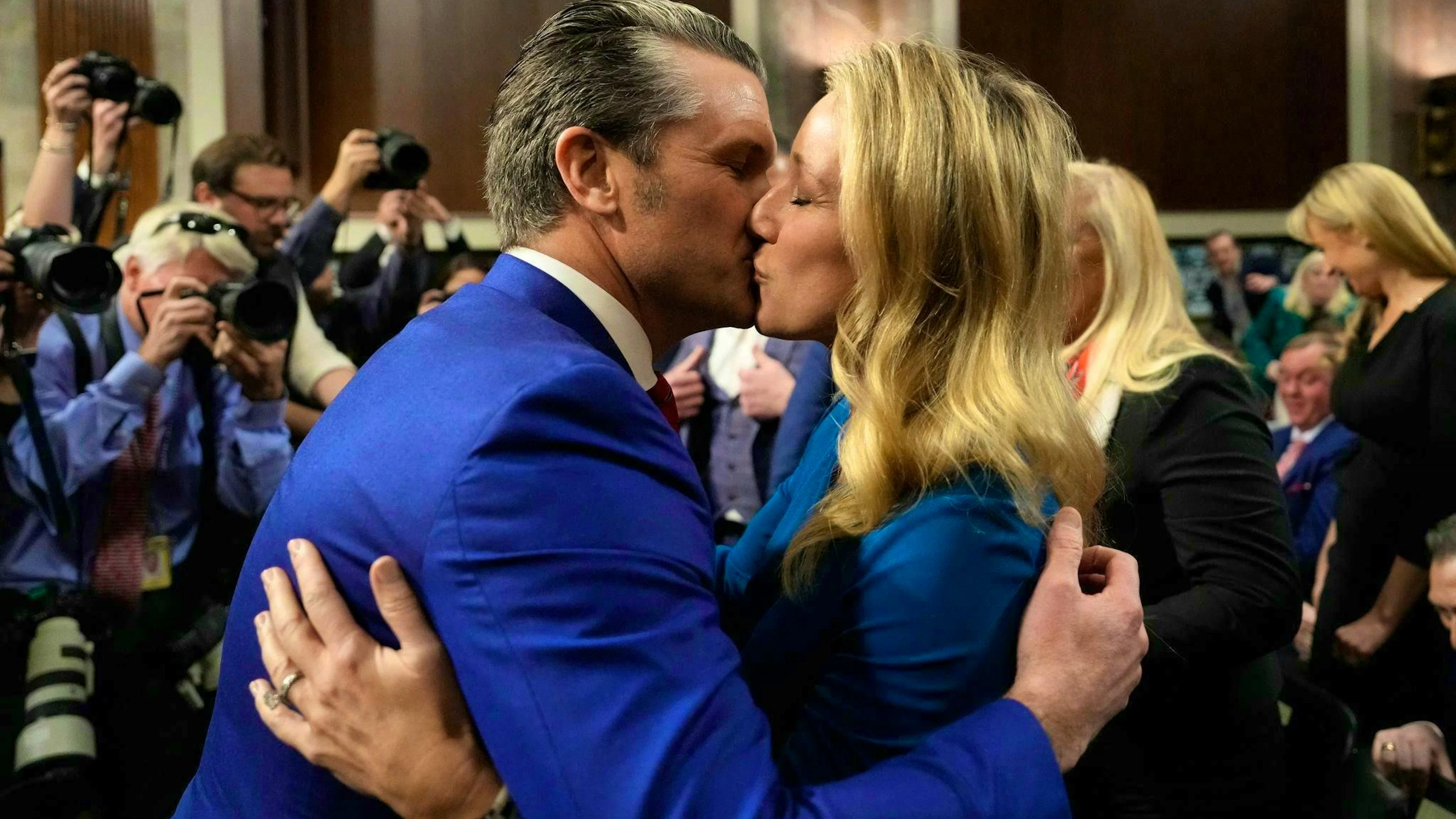 Hegseth is also alleged to have shared military information with his wife in a chat. (archive picture)