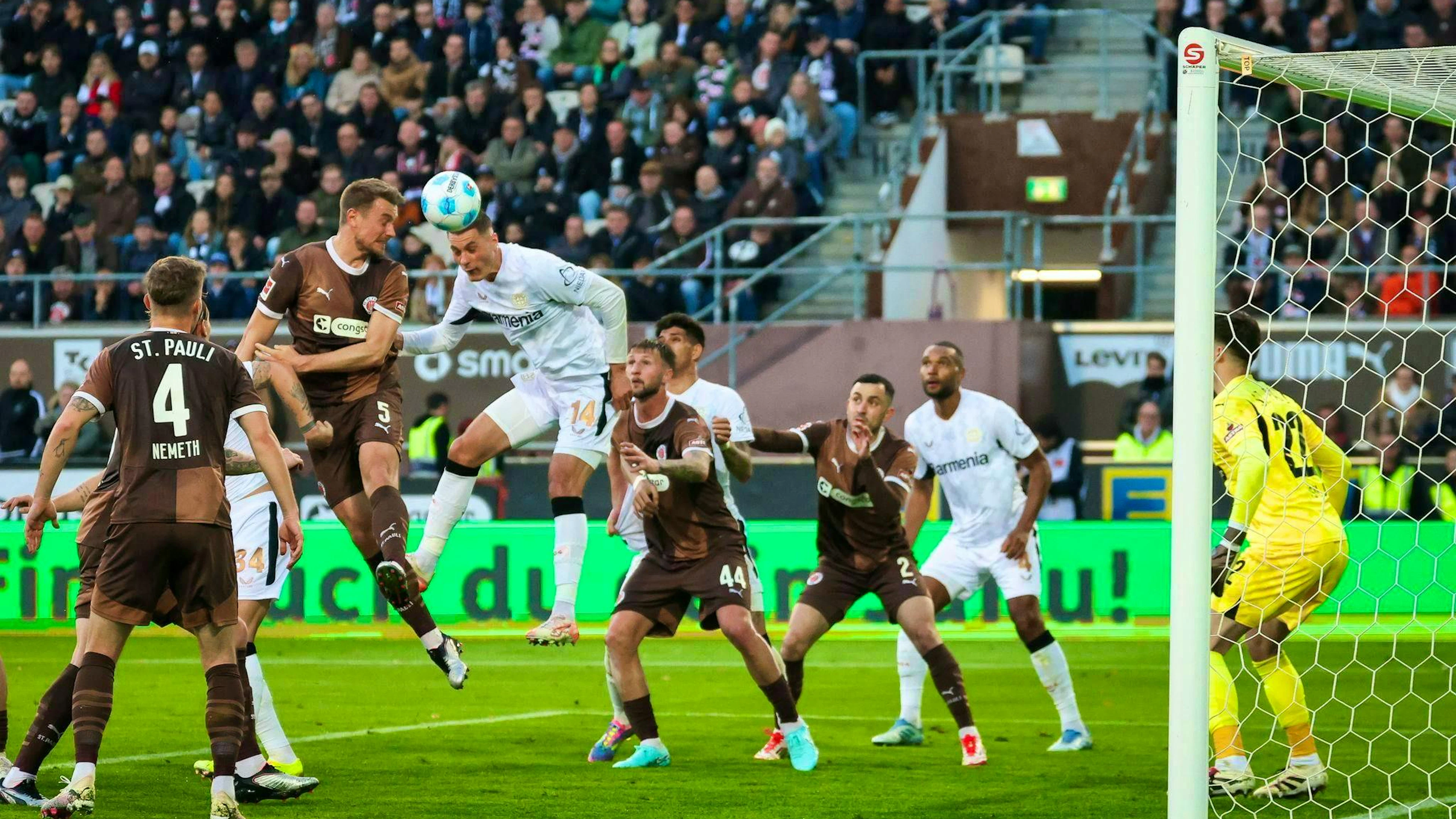 Checking off the championship: Leverkusen goalscorer Patrik Schick (3rd from left). 