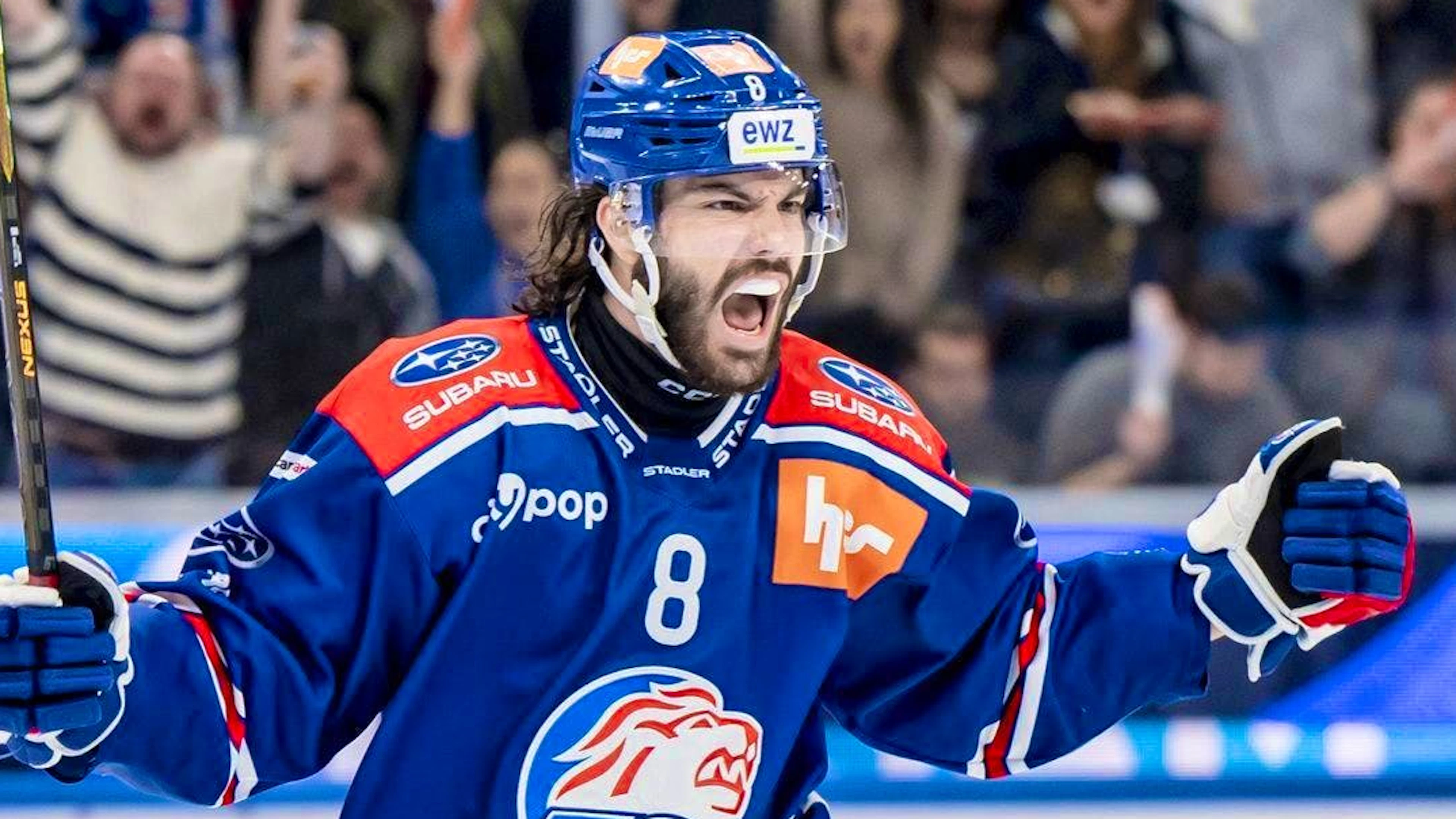 Willy Riedi celebrates his 1-0 goal for ZSC.