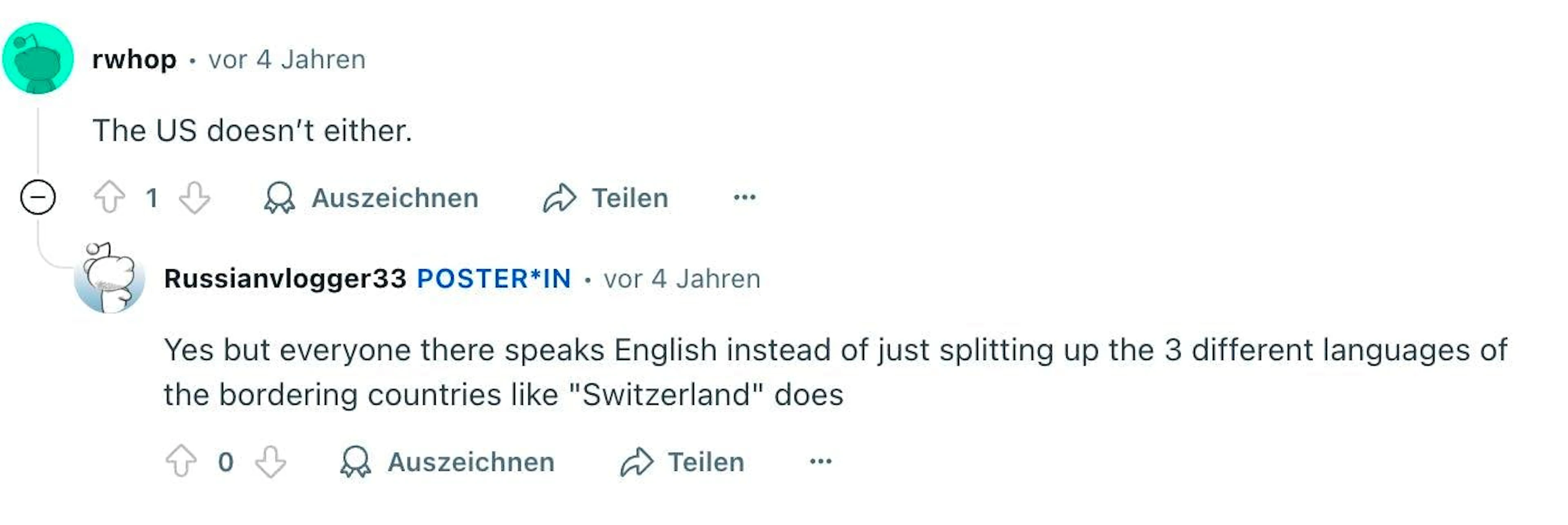 La lingua è un miscuglio.