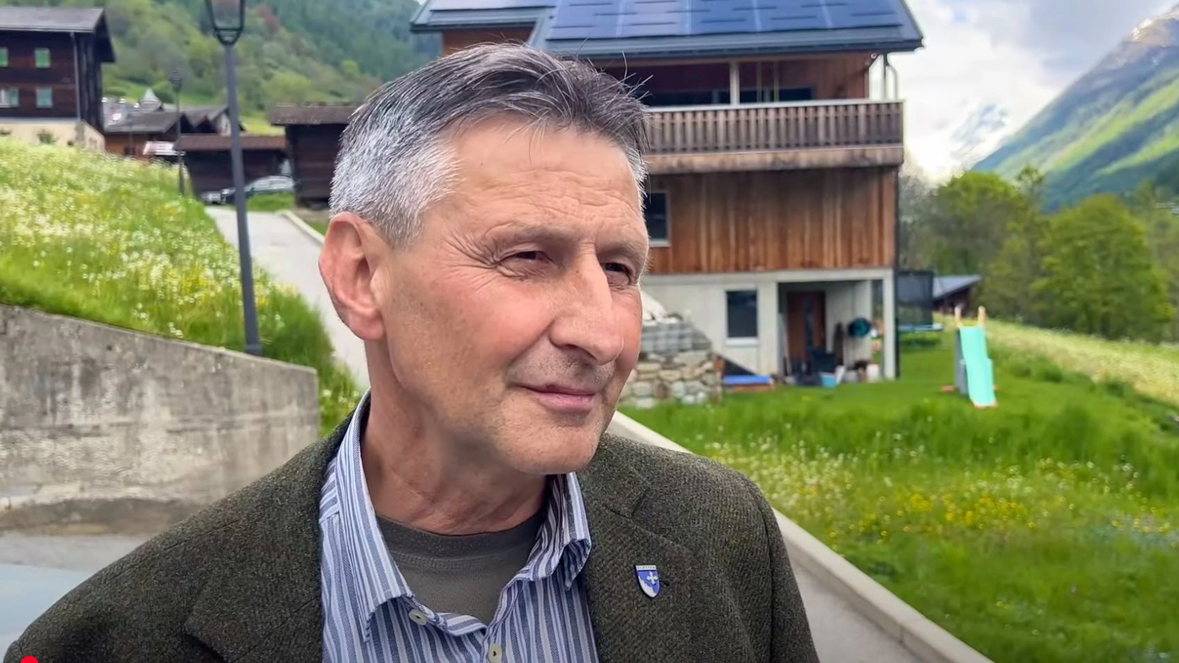 Matthias Bellwald, Gemeindepräsident von Blatten in einer Aufnahme wenige Tage vor dem grossen Gletscherabbruch.
