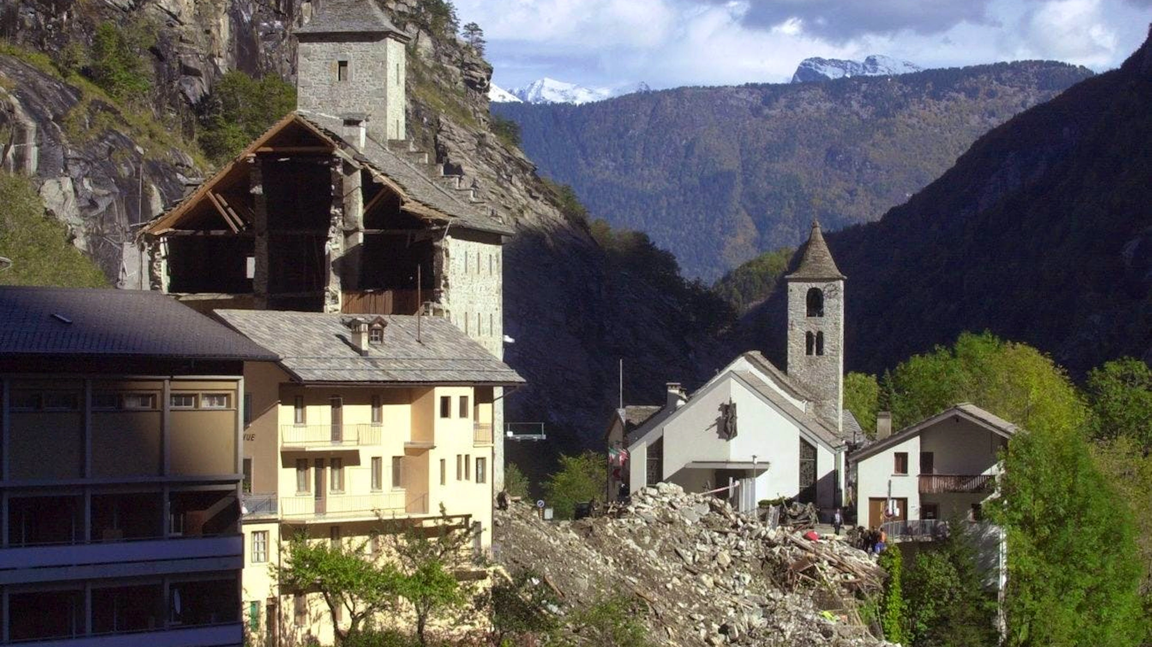 Im Jahr 2000 hat eine Schlammlawine in Gondo zehn Häuser weggeschwemmt.