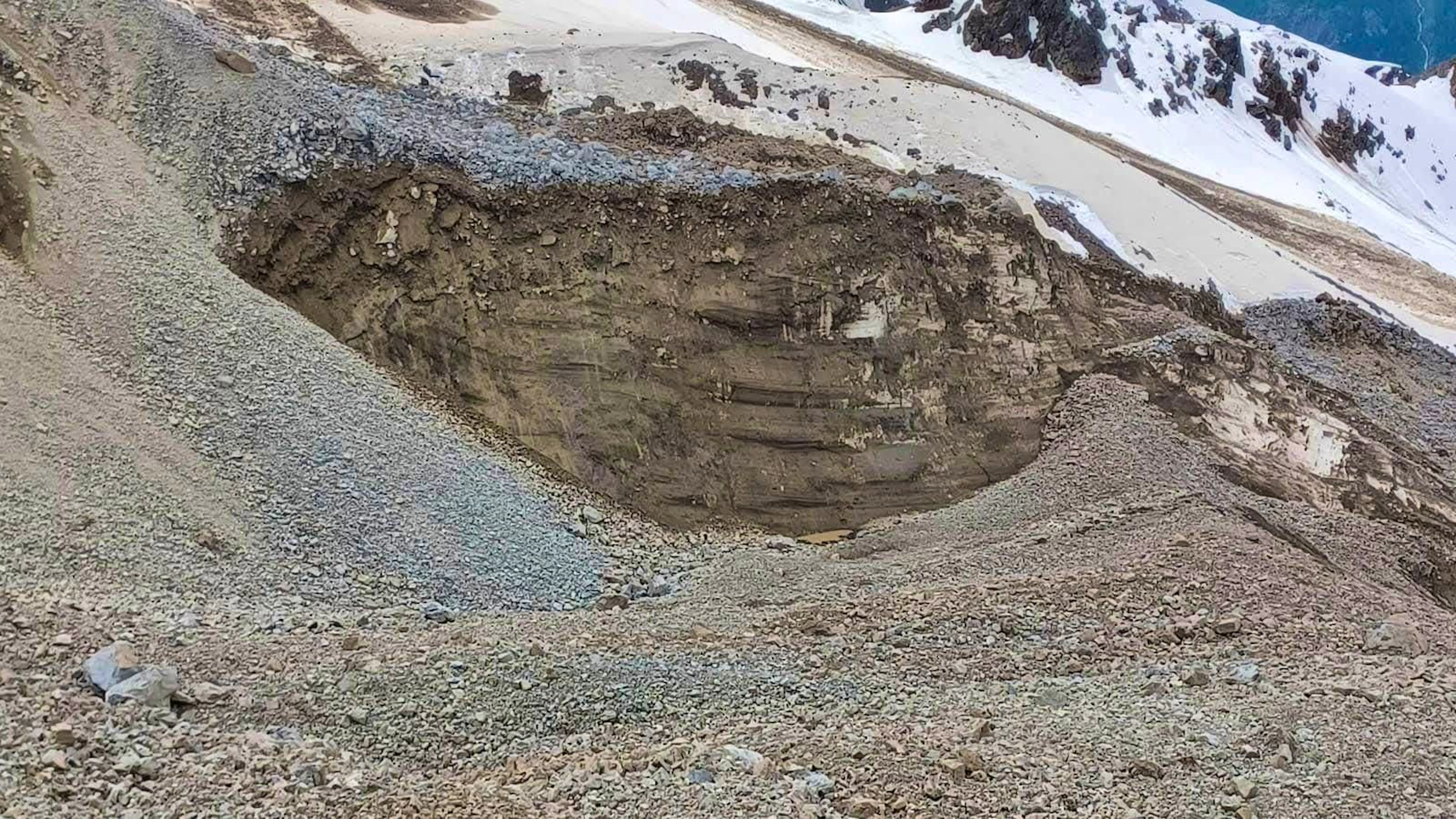 Deposits on the valley floor on June 1, 2025.