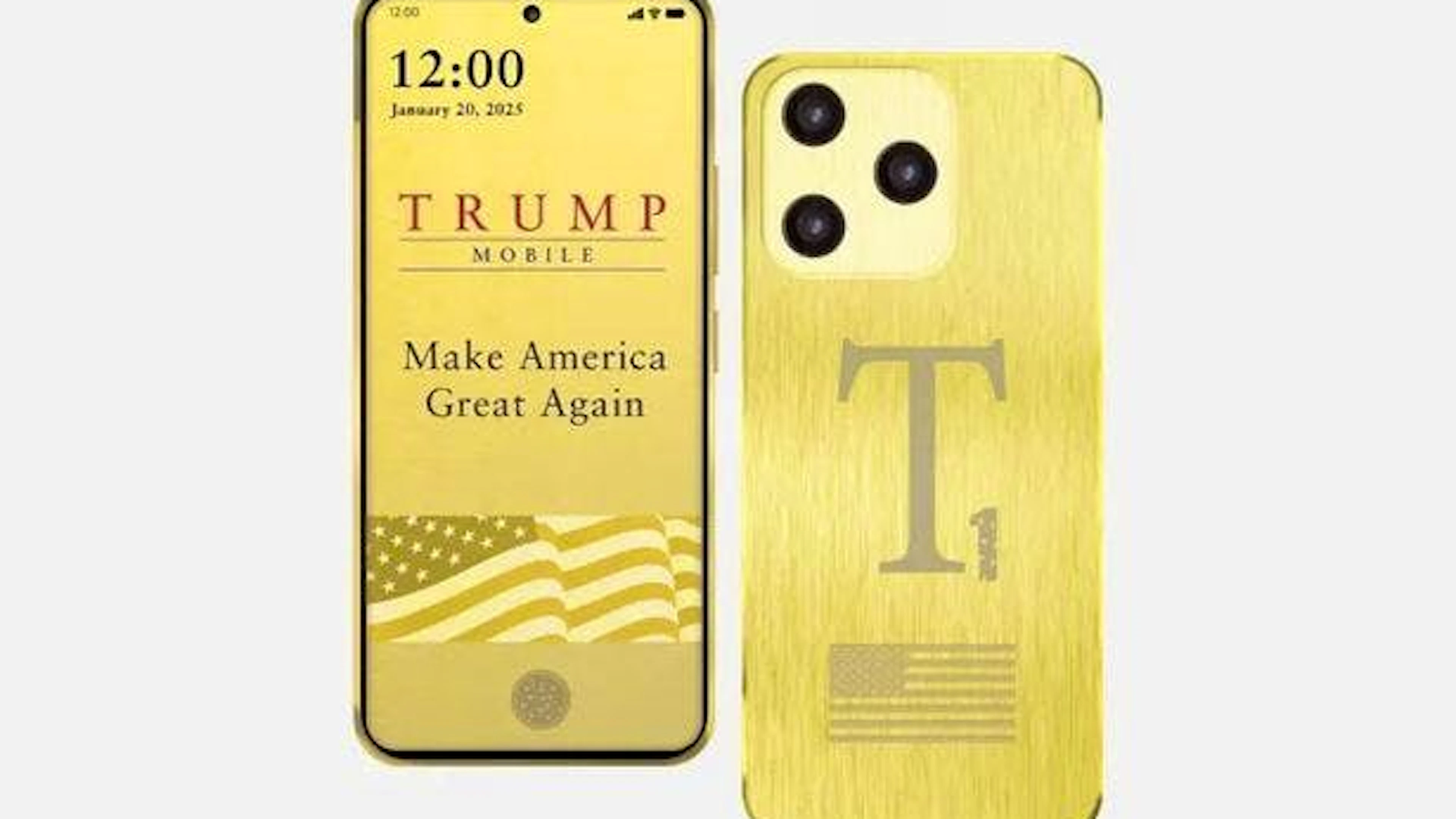 So wird das Trump T1 Phone auf der Website von Trump Mobile abgebildet.