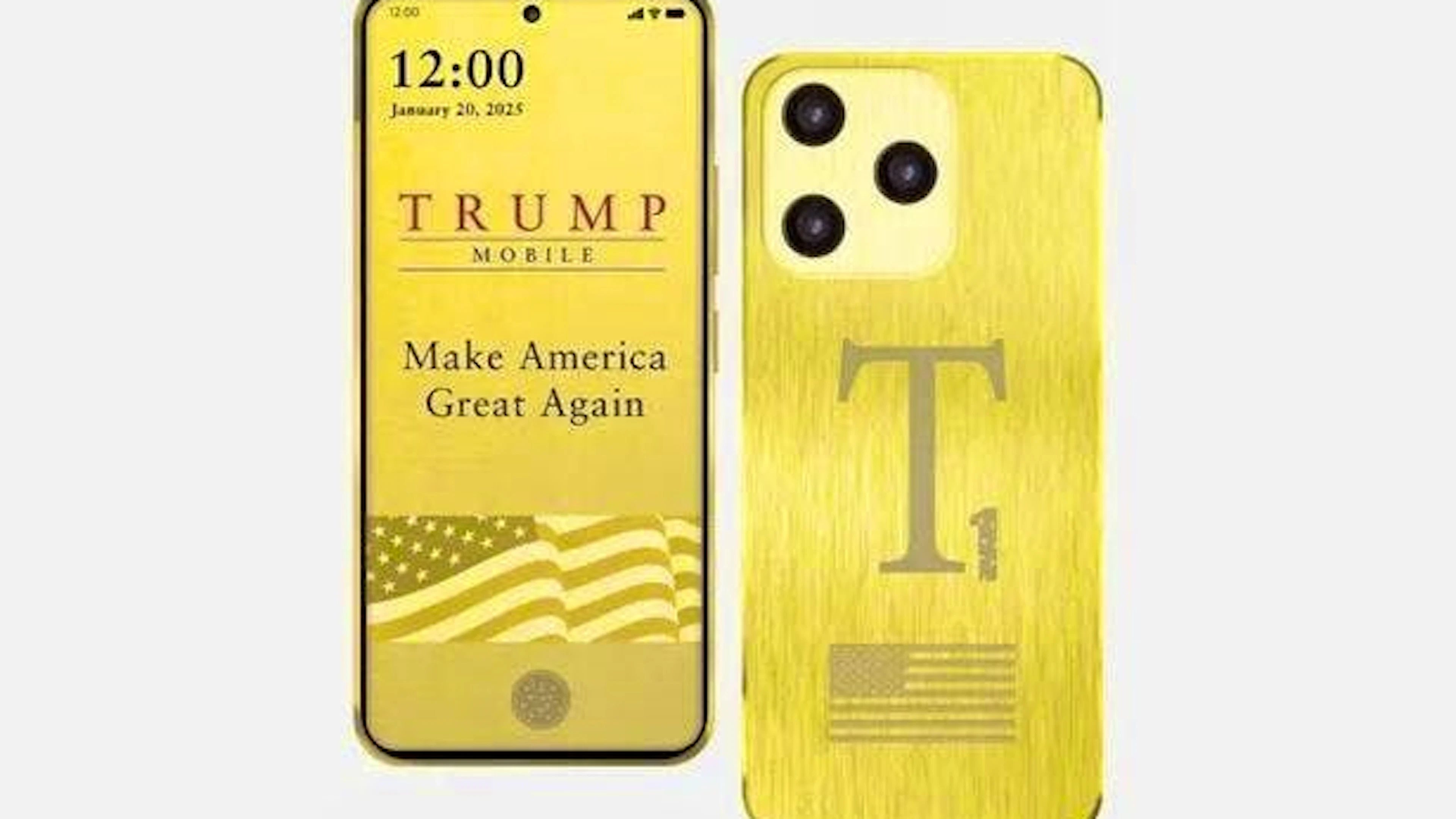 This is how the Trump T1 Phone is pictured on the Trump Mobile website.