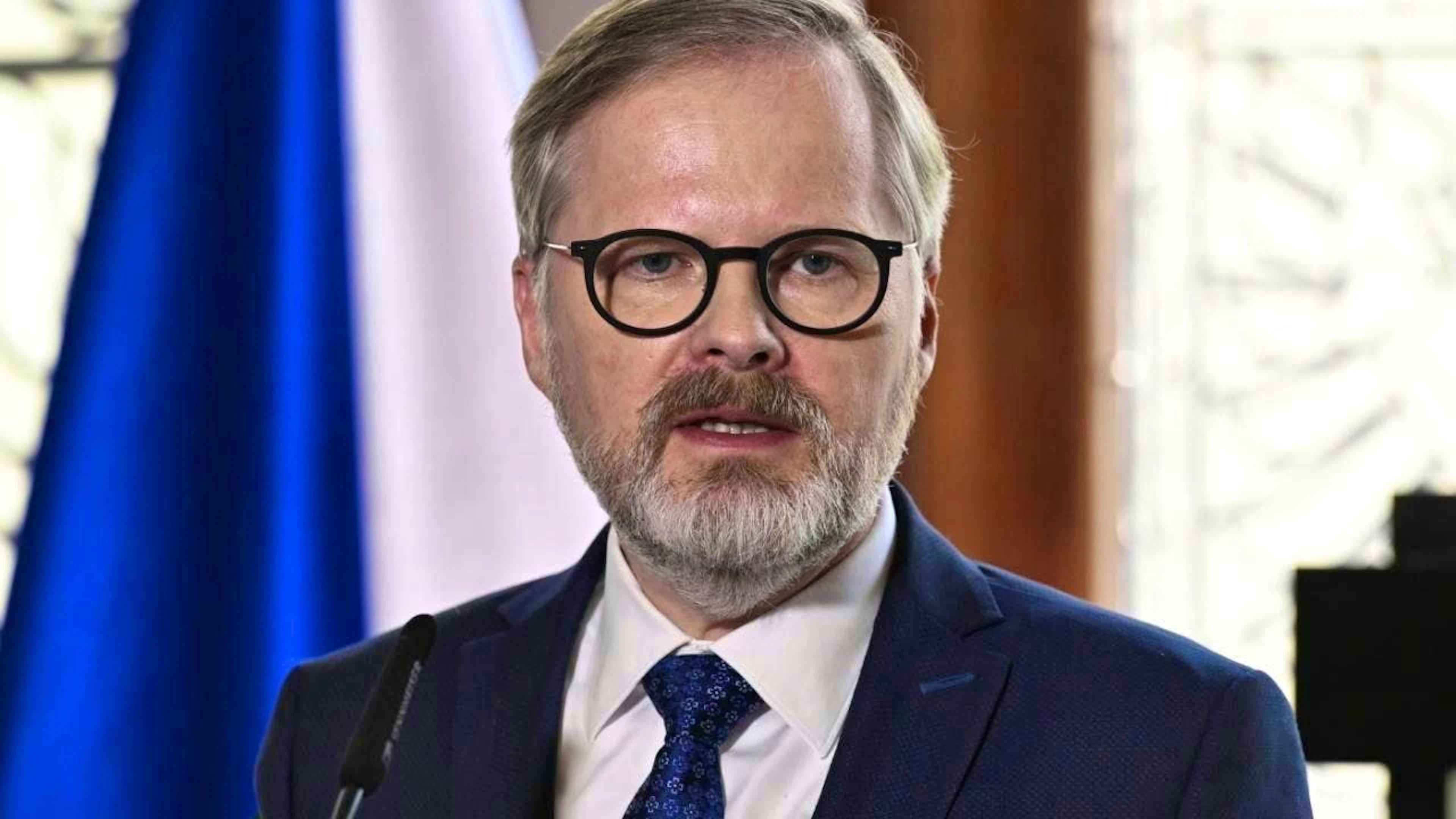 ARCHIVE - Petr Fiala, Prime Minister of the Czech Republic, speaks at a press conference. Photo: -ulová Kateøina/CTK/dpa/Archive image