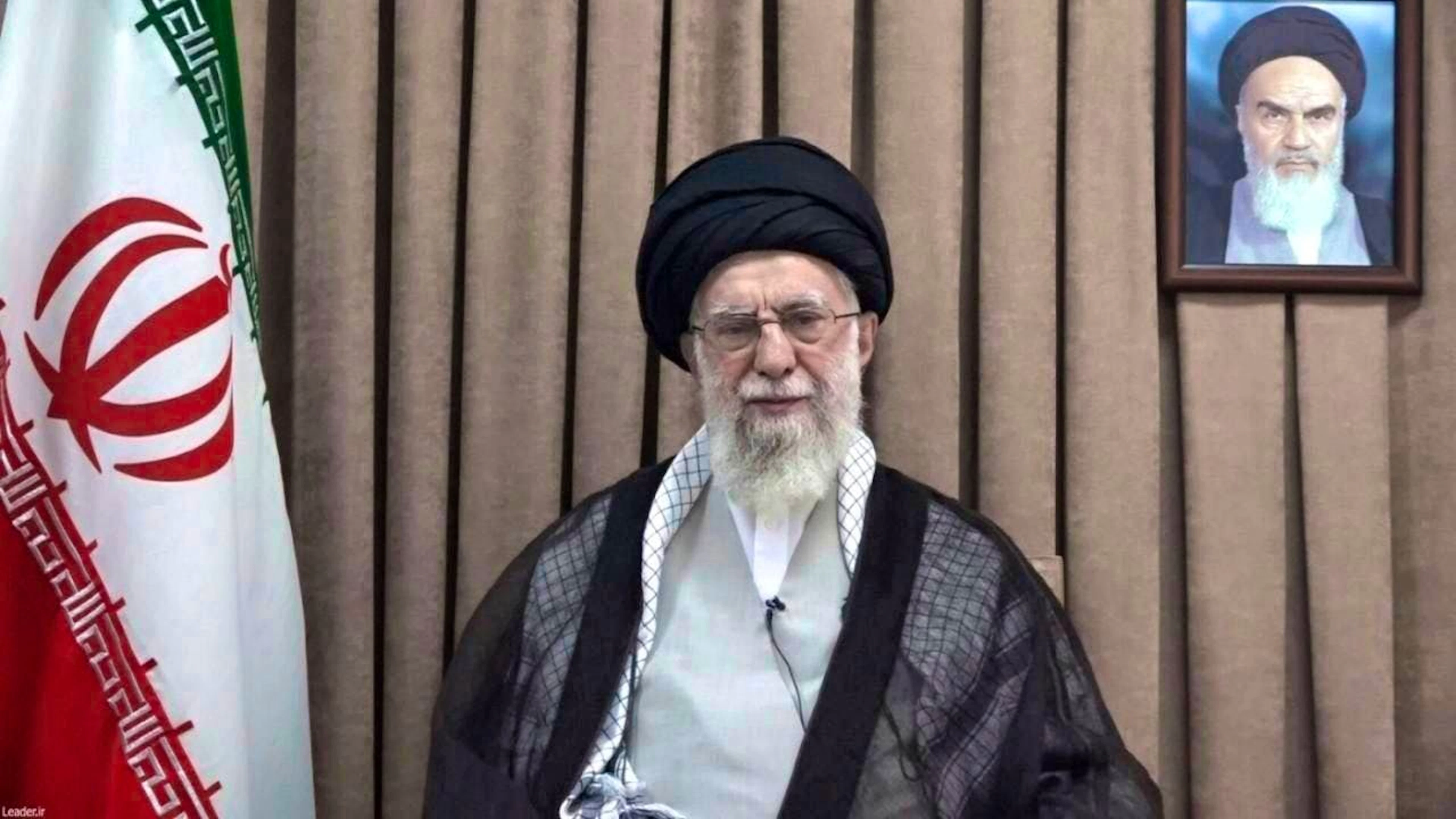 HANDOUT - Revolutionary Leader Ayatollah Ali Khamenei during a televised speech. Photo: -/Office of the Iranian Supreme Leader via AP/dpa - ATTENTION: For editorial use only and only with full attribution to the above credit