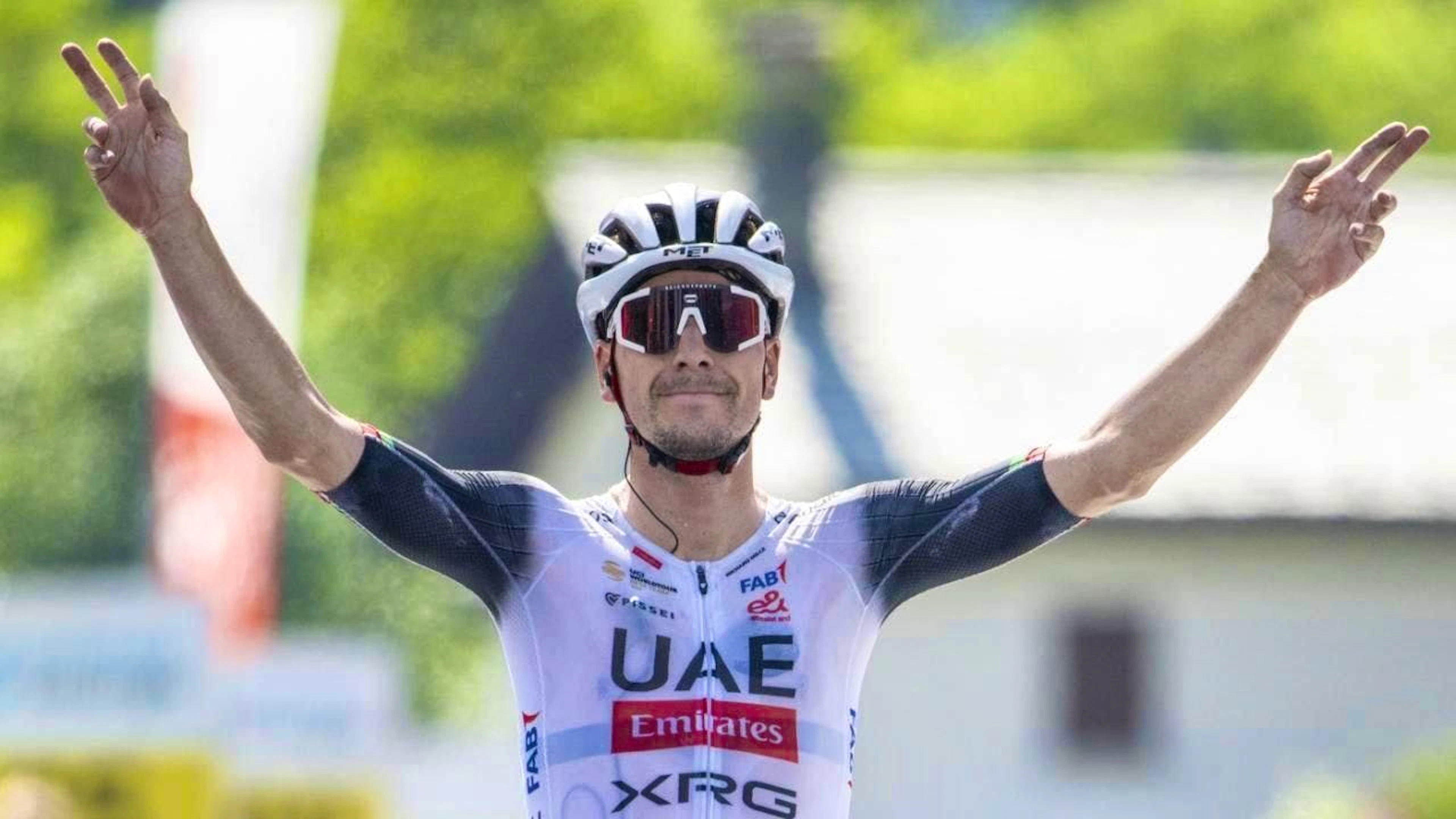 João Almeida celebrates his third stage win in the Tour de Suisse.