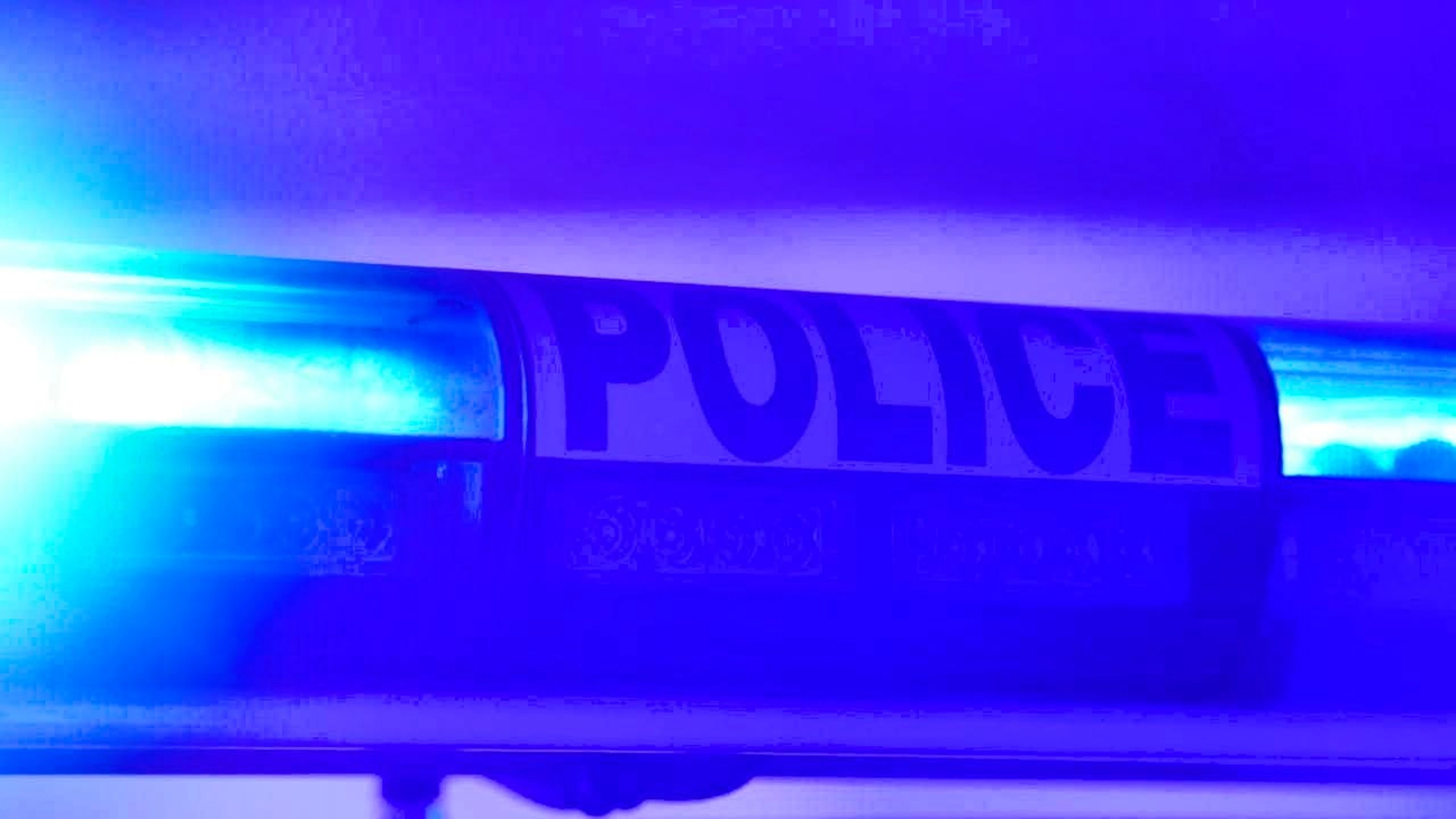 ARCHIVE - The flashing blue lights of a French Police Nationale patrol car (symbolic image). Photo: Patrick Seeger/dpa