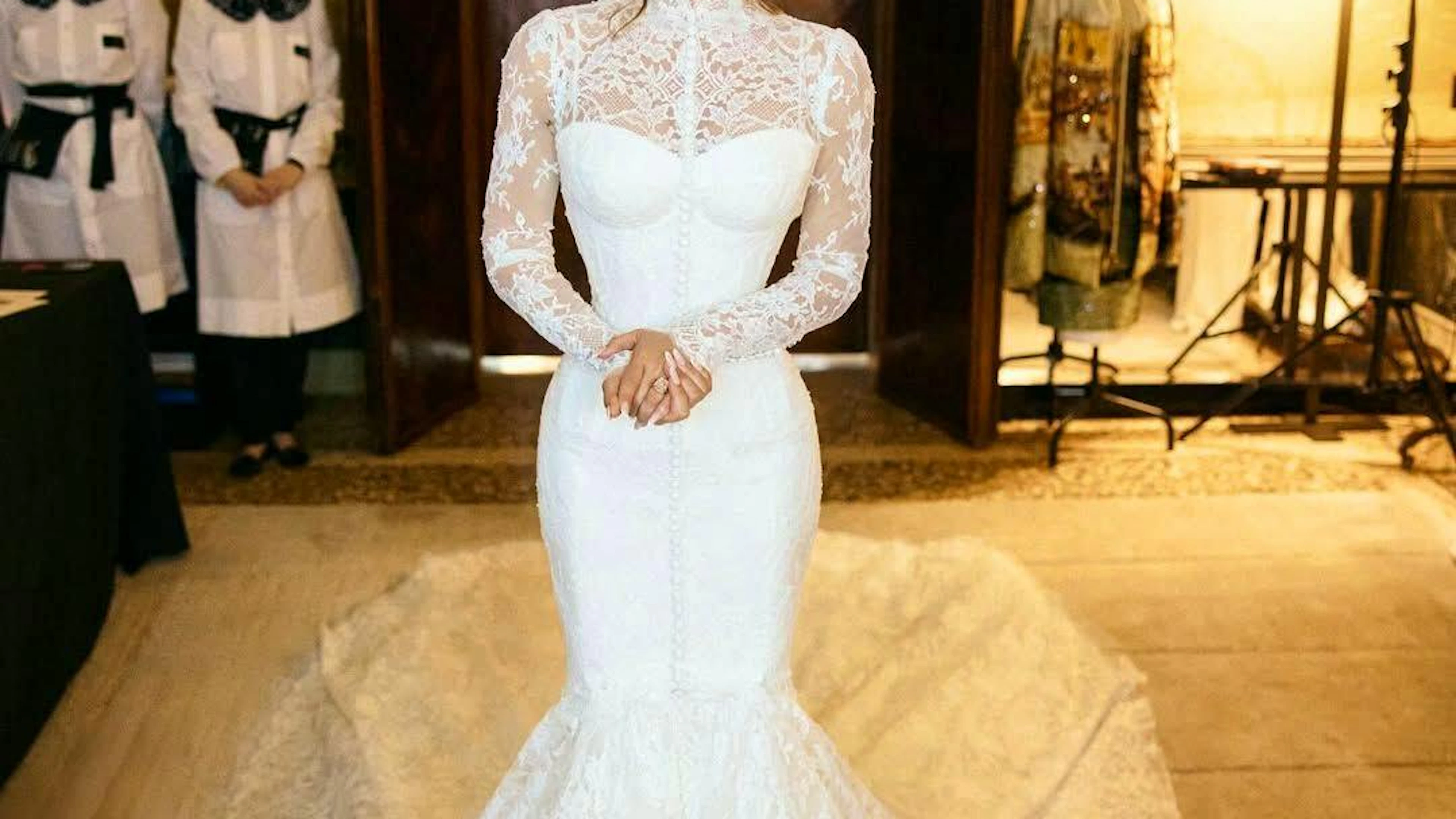 Das war das Hochzeitskleid von Lauren Sánchez. Das Bild postete sie auf Instagram.