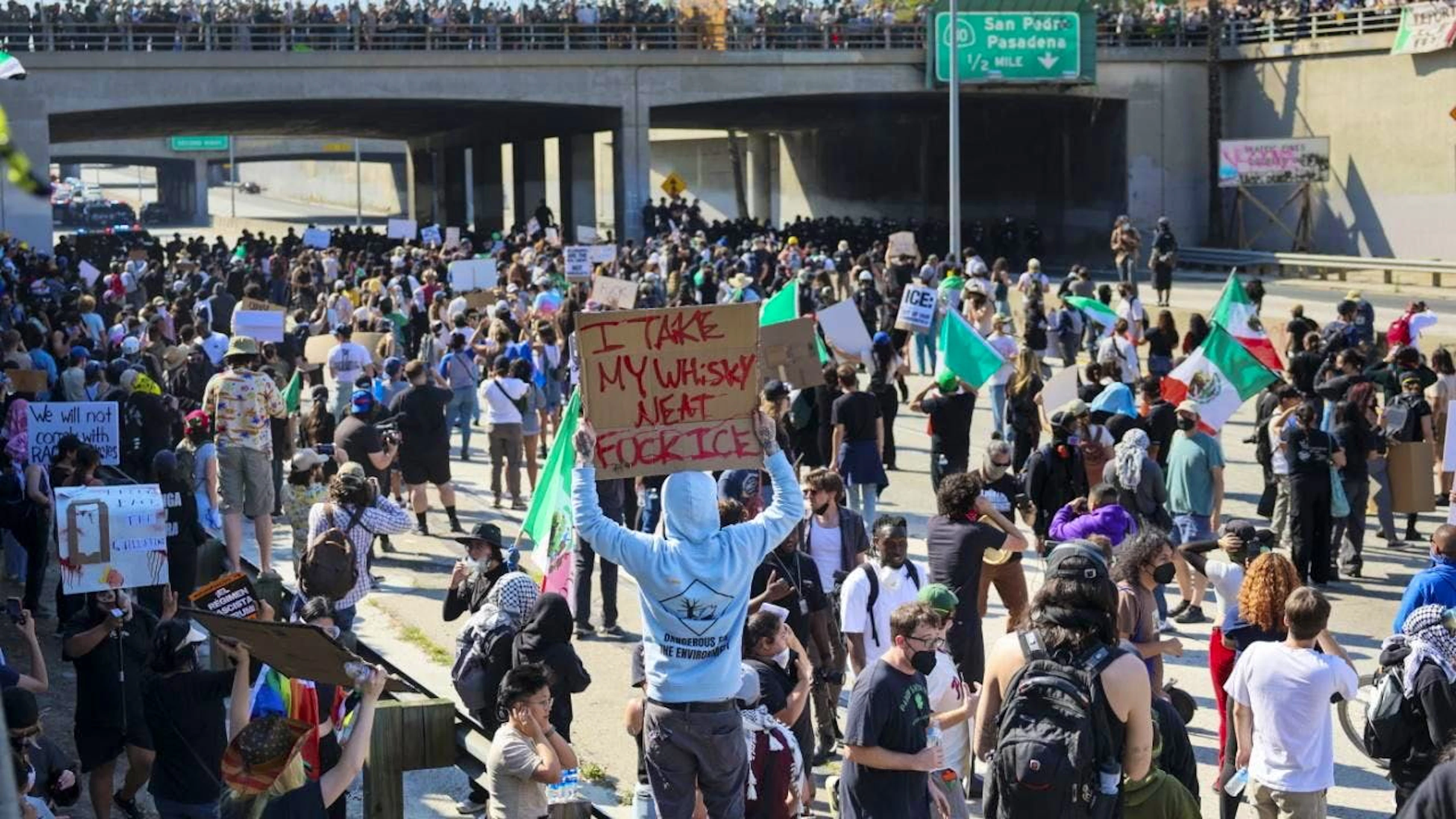 Les manifestants avaient notamment bloqué une autoroute (archives).