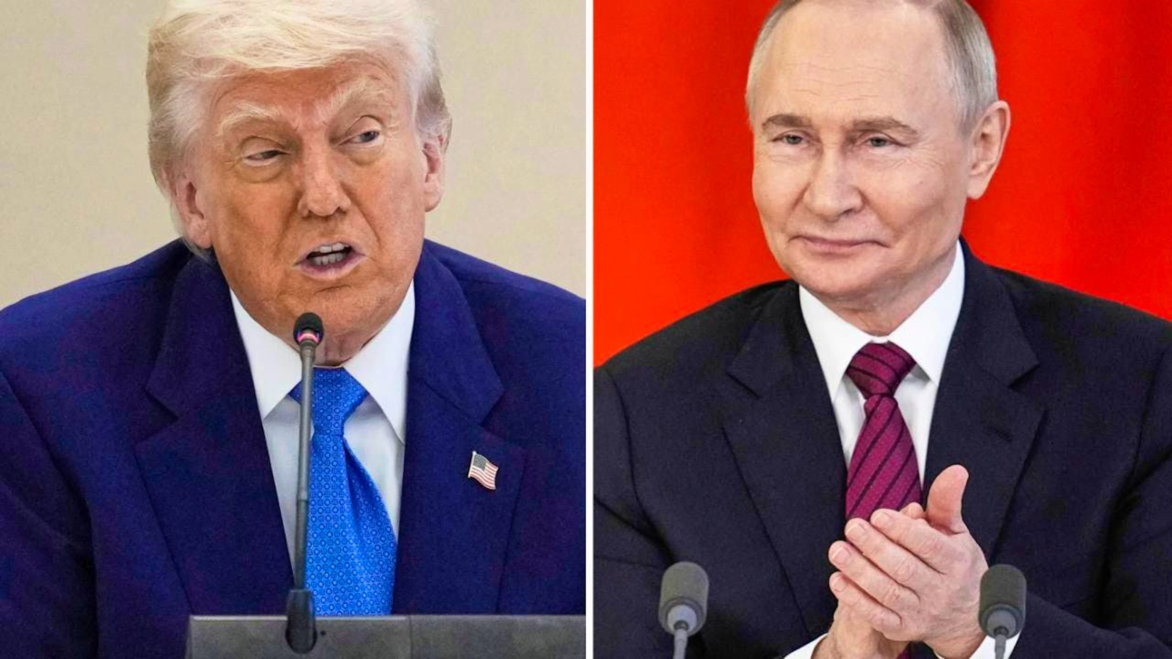 ARCHIV - US-Präsident (links) und Russlands Präsident Wladimir Putin. Foto: Brandon/Bednyakov/AP/dpa/Archiv