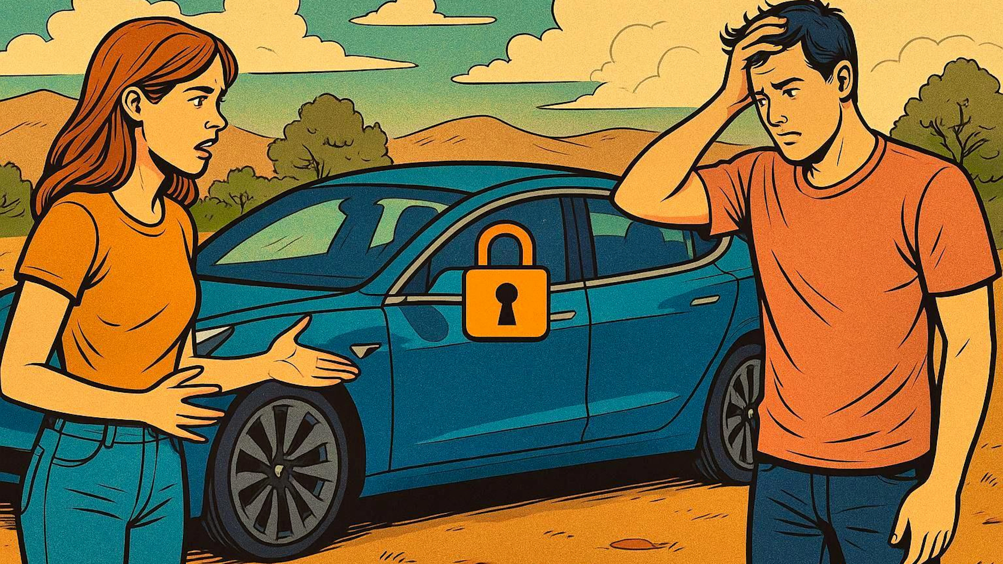 Una Tesla non ha permesso ai suoi proprietari di rientrare.