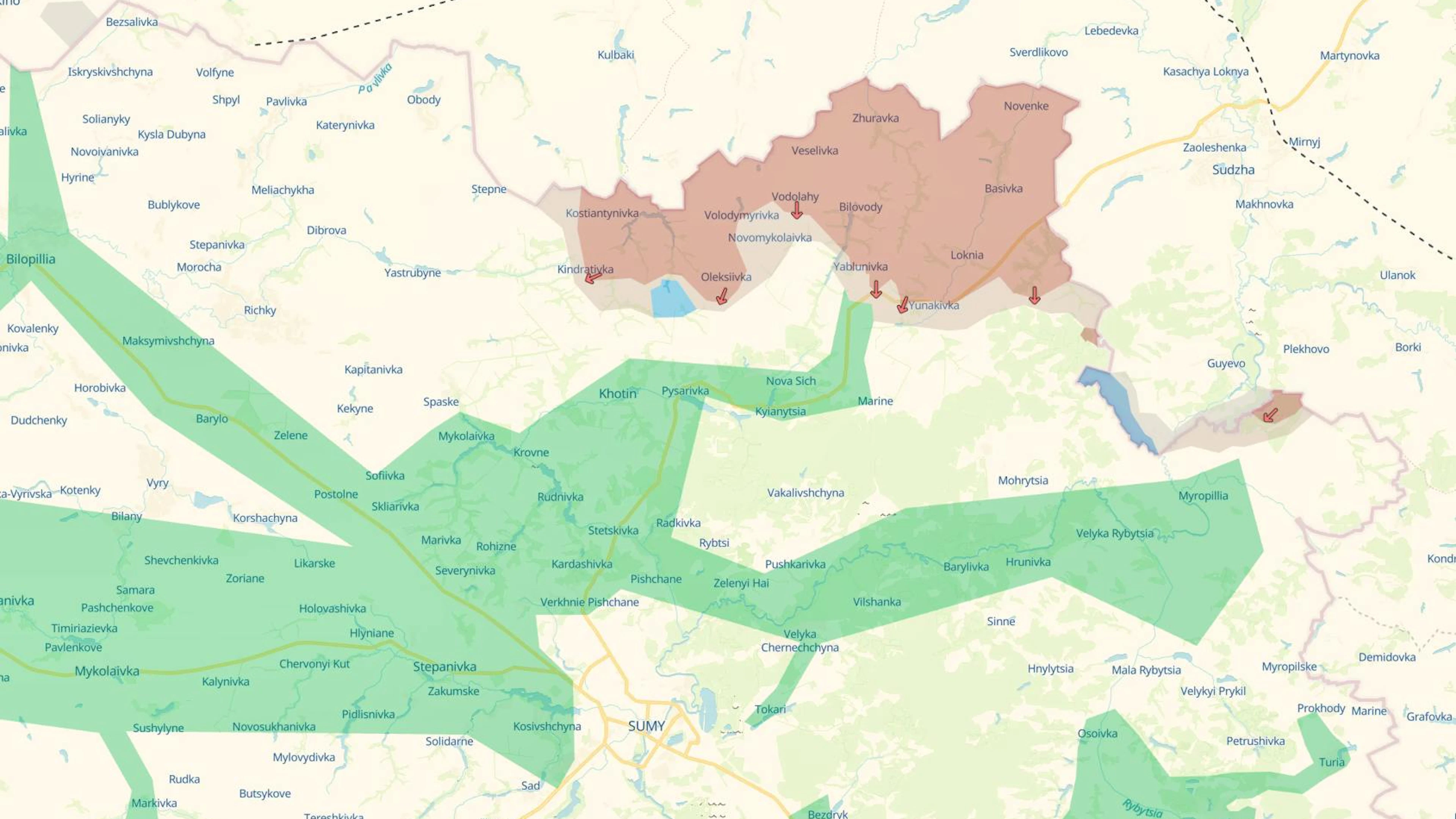 Von Sumy ist die Front noch rund 24 Kilometer entfernt.