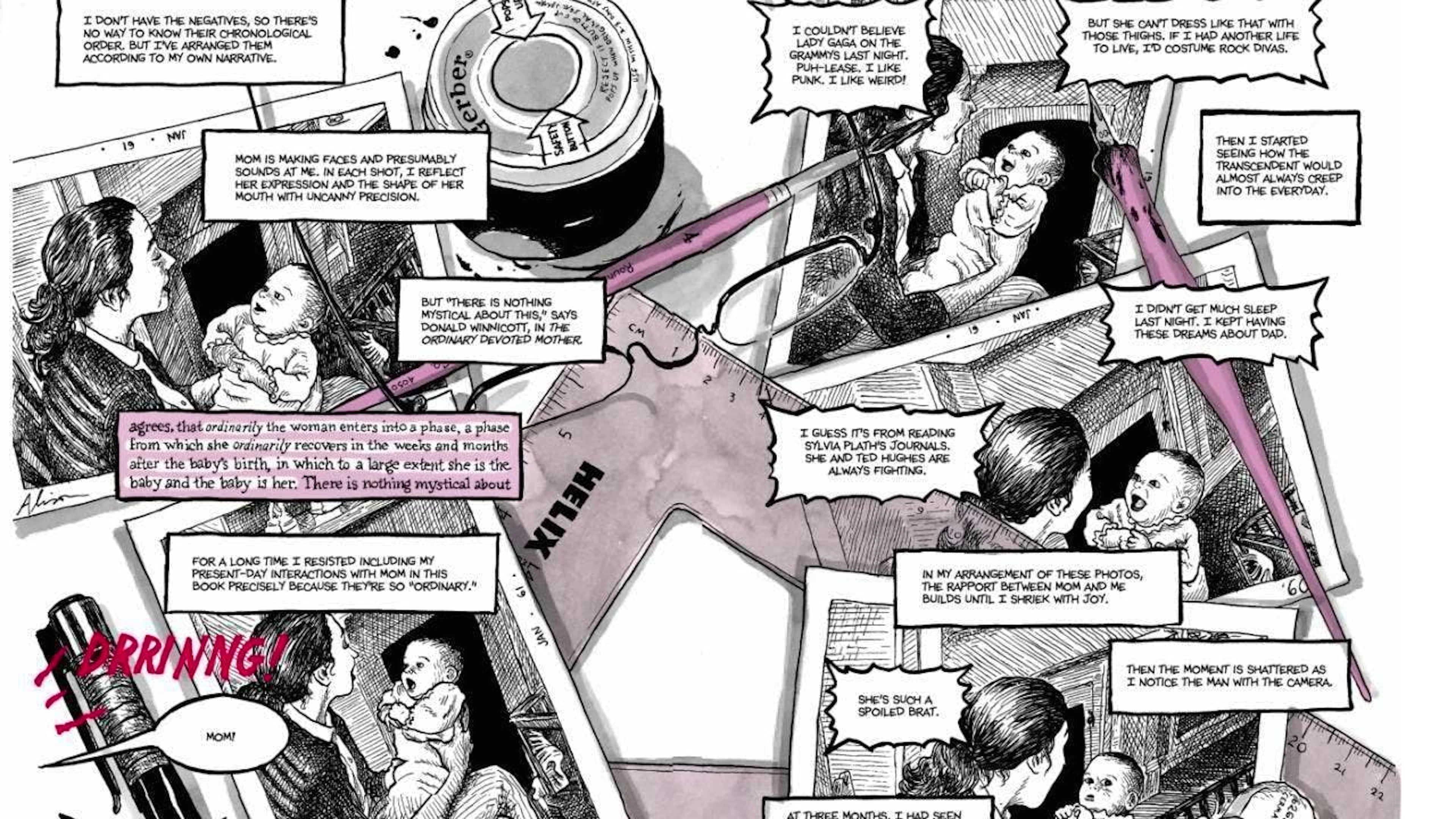 Like the entire oeuvre of American artist Alison Bechdel, the comic strip "Who's the mother here" is autobiographical. The Cartoonmuseum Basel is showing originals from forty years.