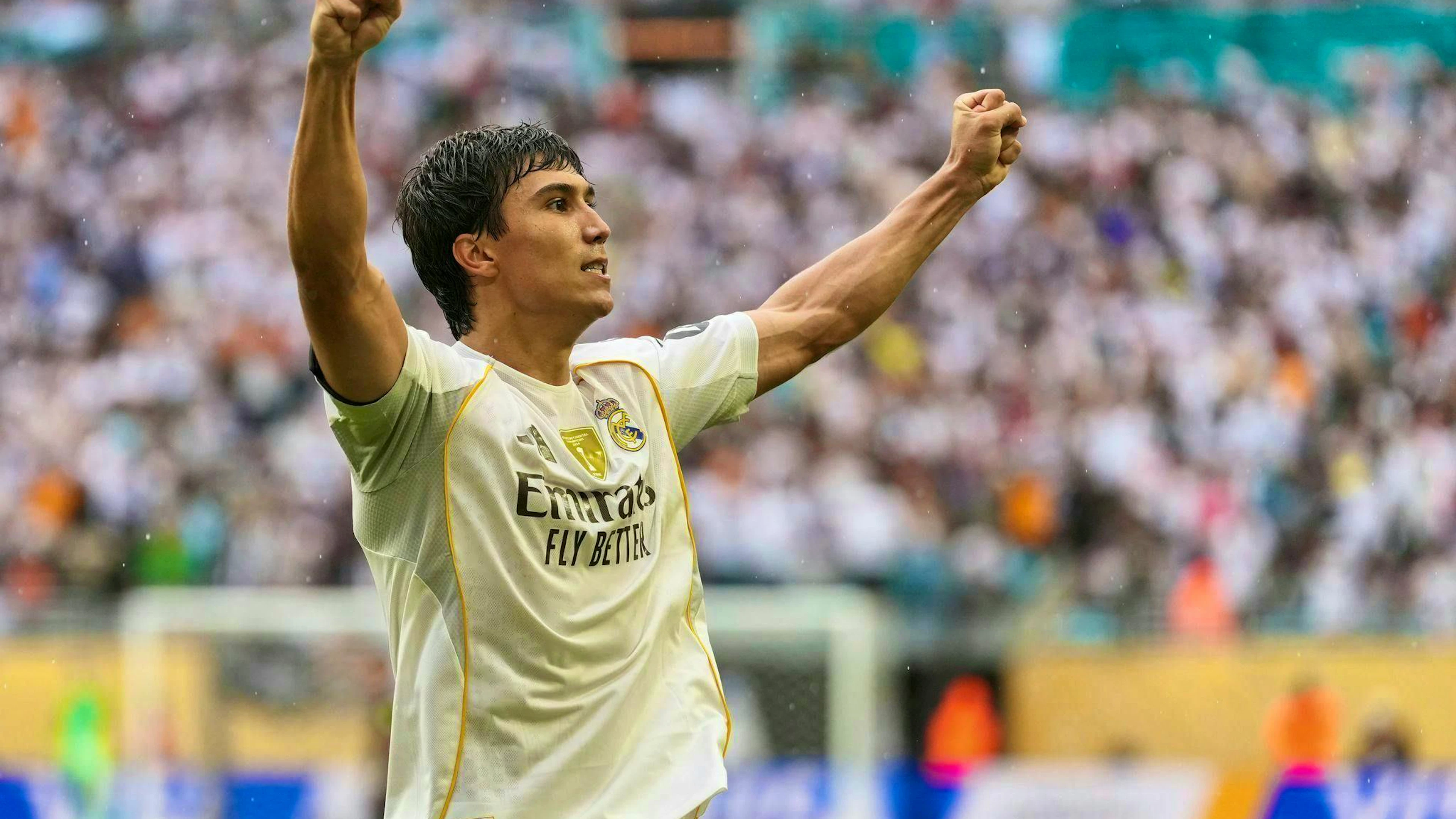 Madrid's winning goal scorer Gonzalo GarcĂa.