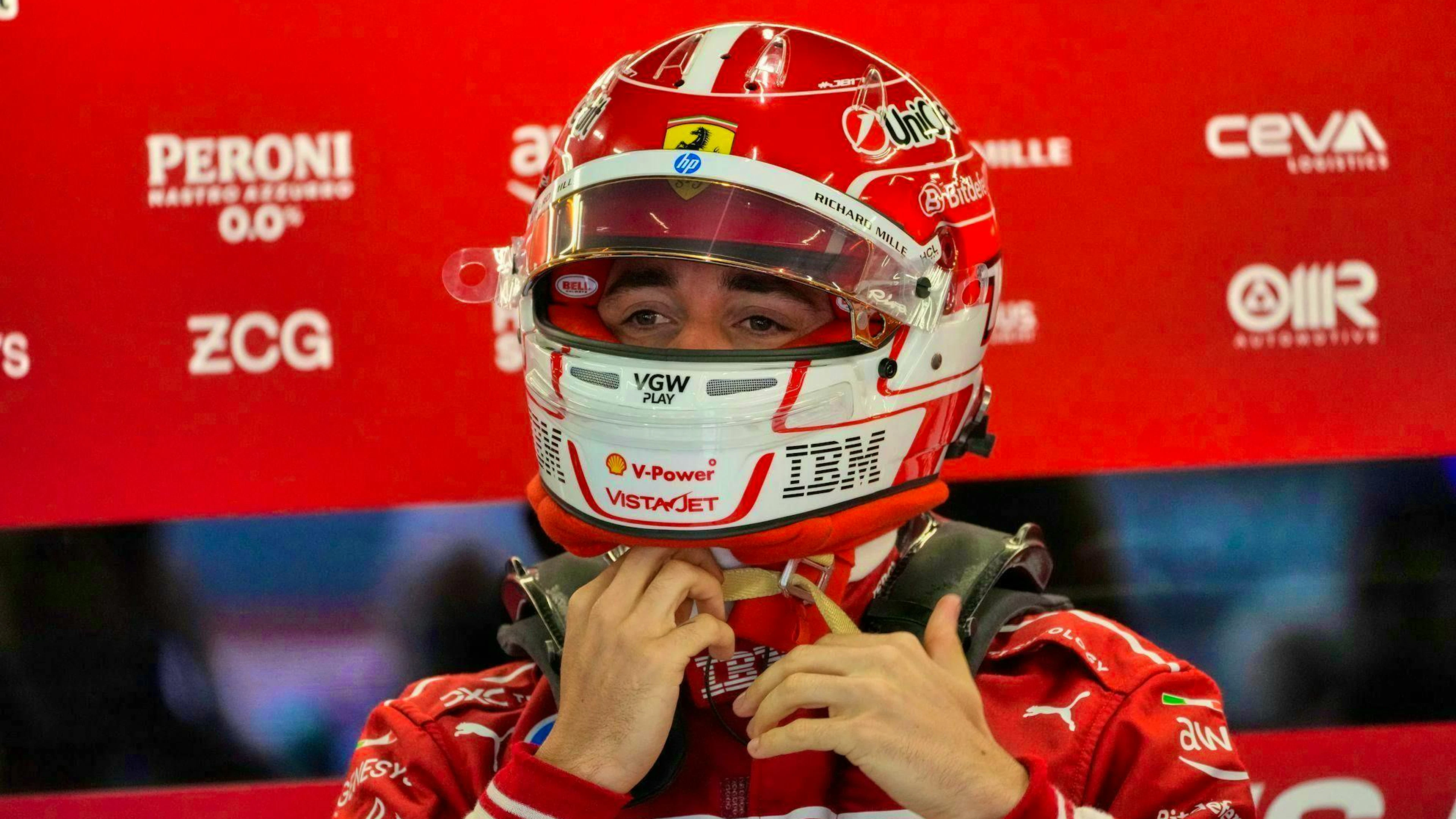 Fastest in final practice at Silverstone: Ferrari driver Charles Leclerc.