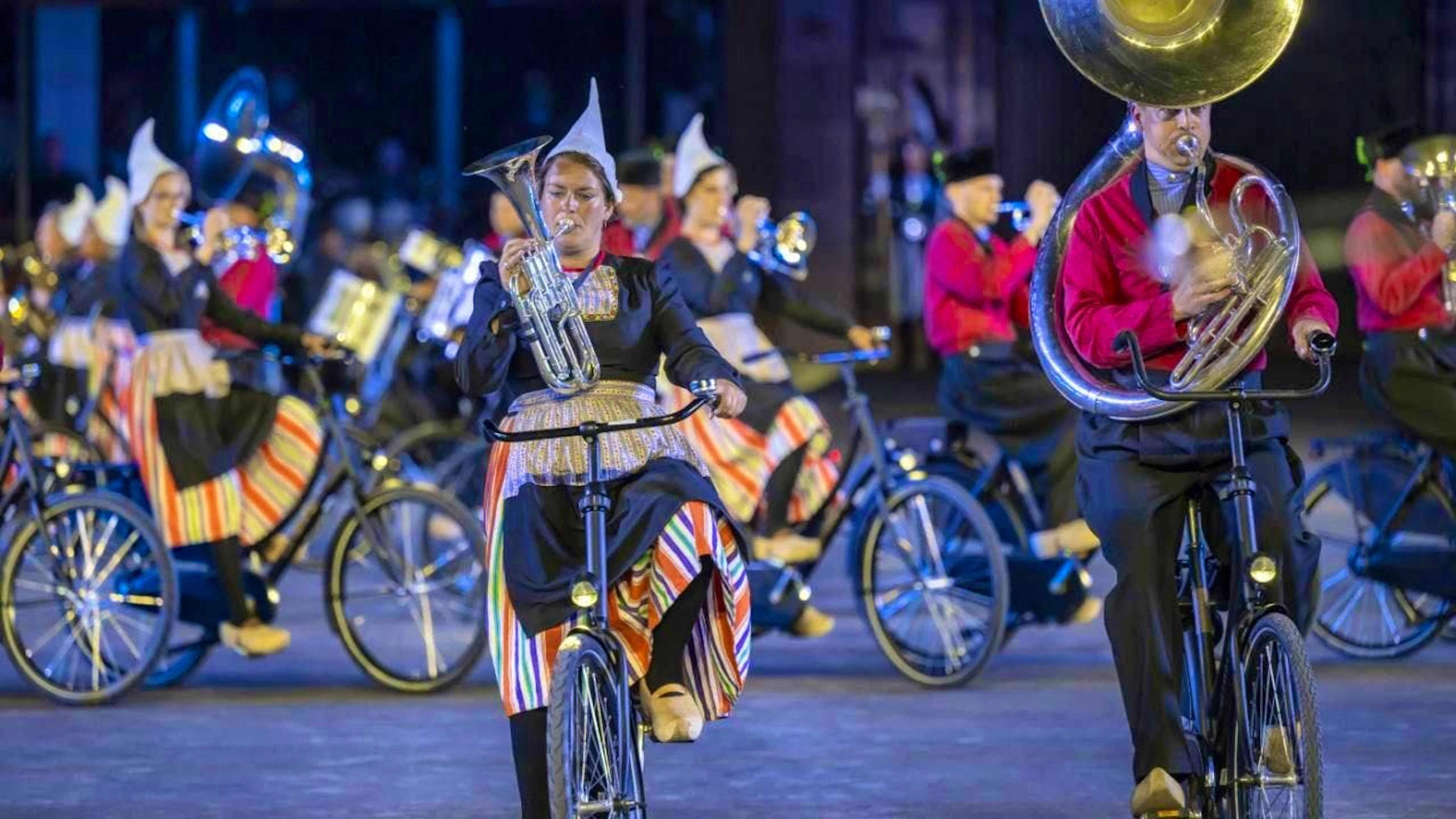 The Crescendo Bicycle Showband from Holland at the Basel Tattoo.