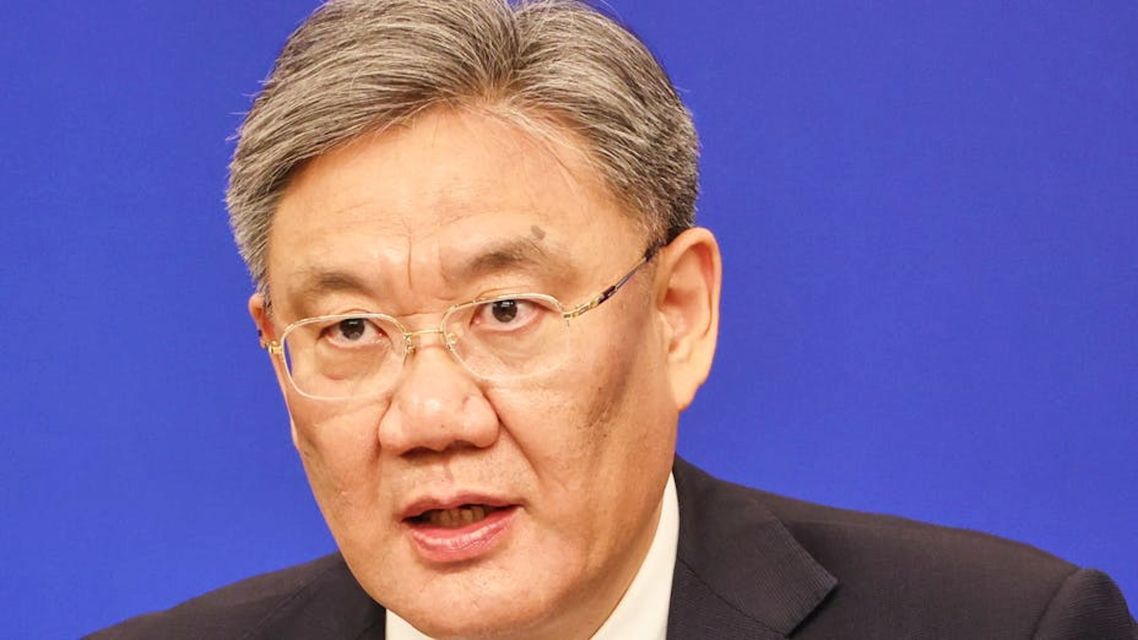 Le ministre du commerce chinois Wang Wentao s'est exprimé lors d'une conférence de presse à Pekin.